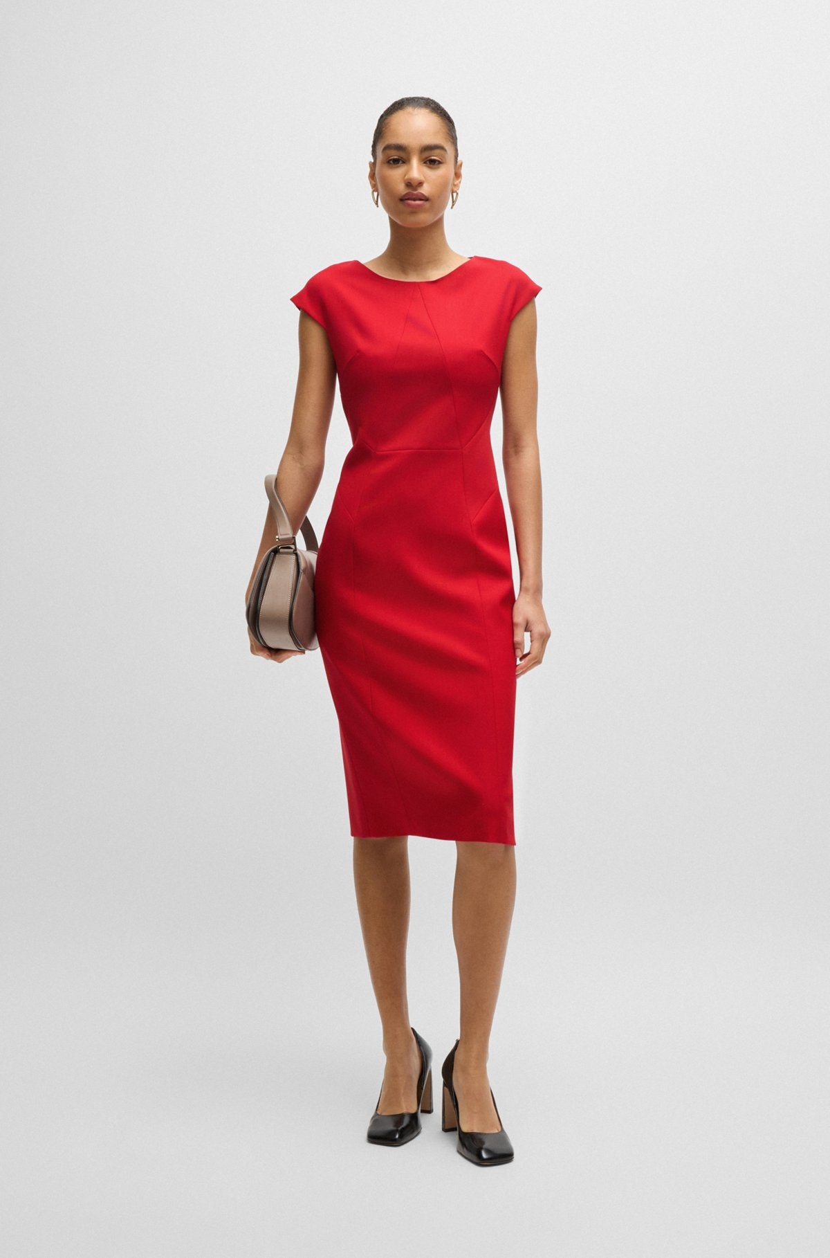 CAP-SLEEVE DRESS IN WOOL TWILL - 2