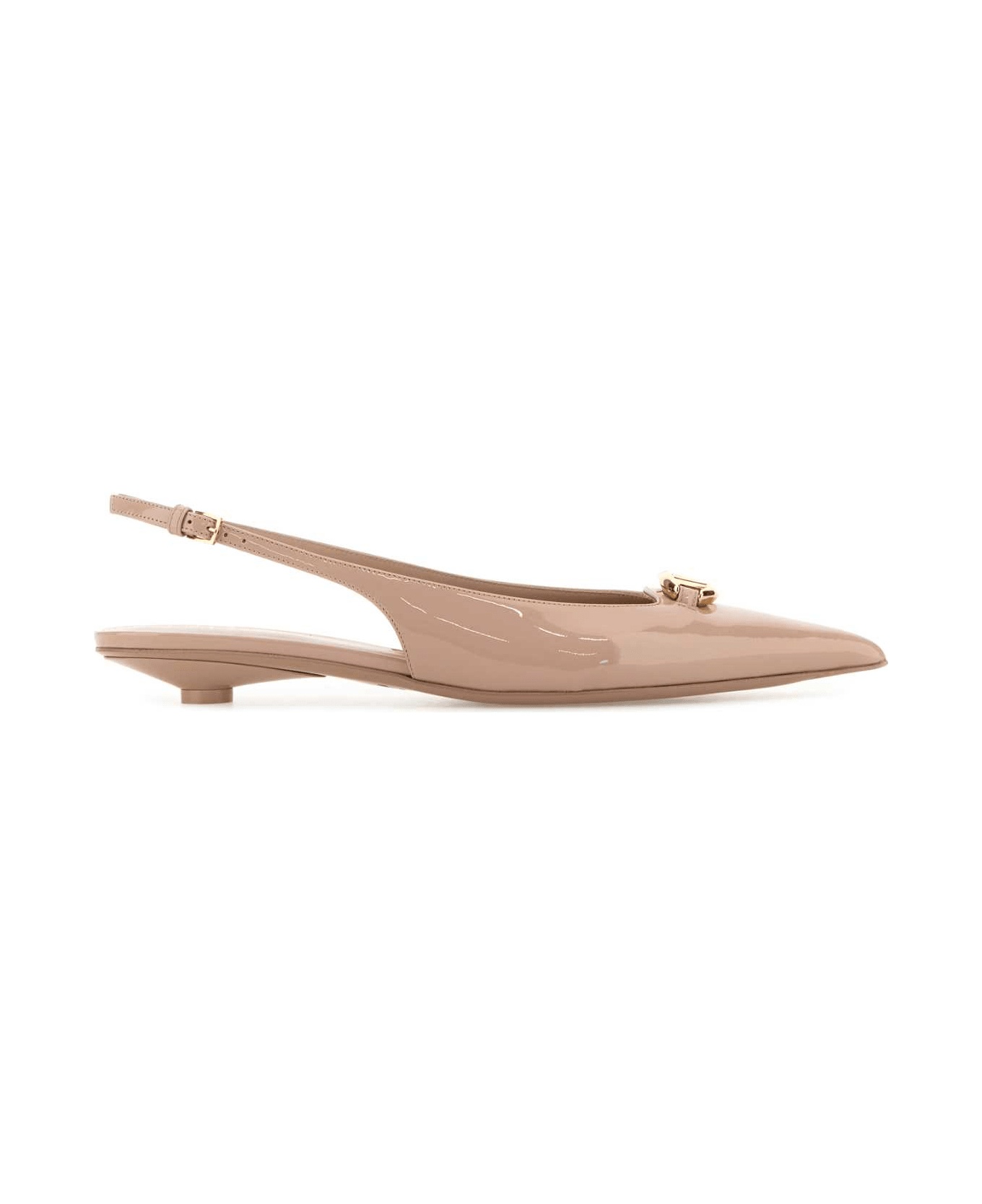 Powder Pink Leather Vlogo The Bold Edition Ballerinas - 1