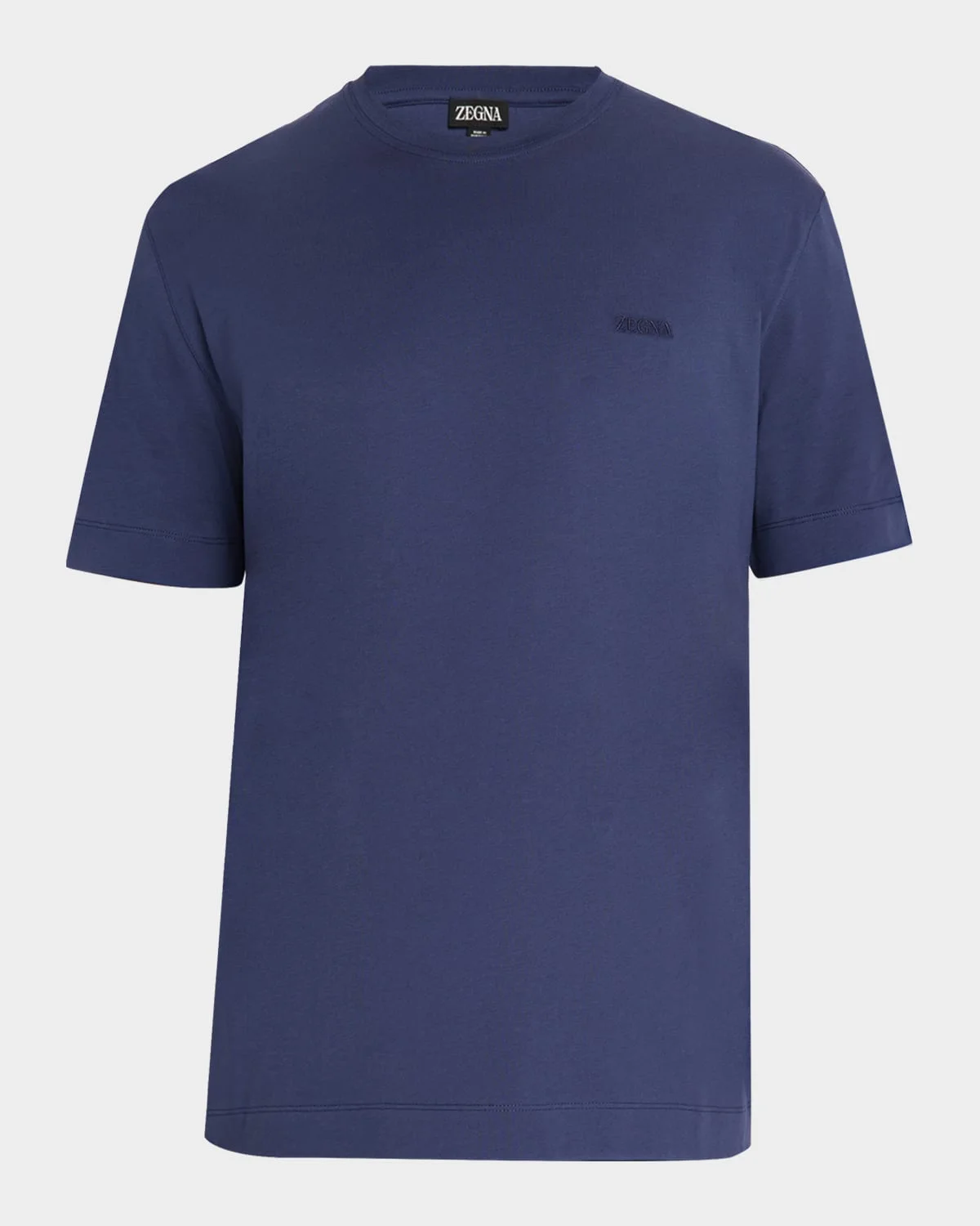 Men's Embroidered Logo Cotton Crewneck T-Shirt - 1