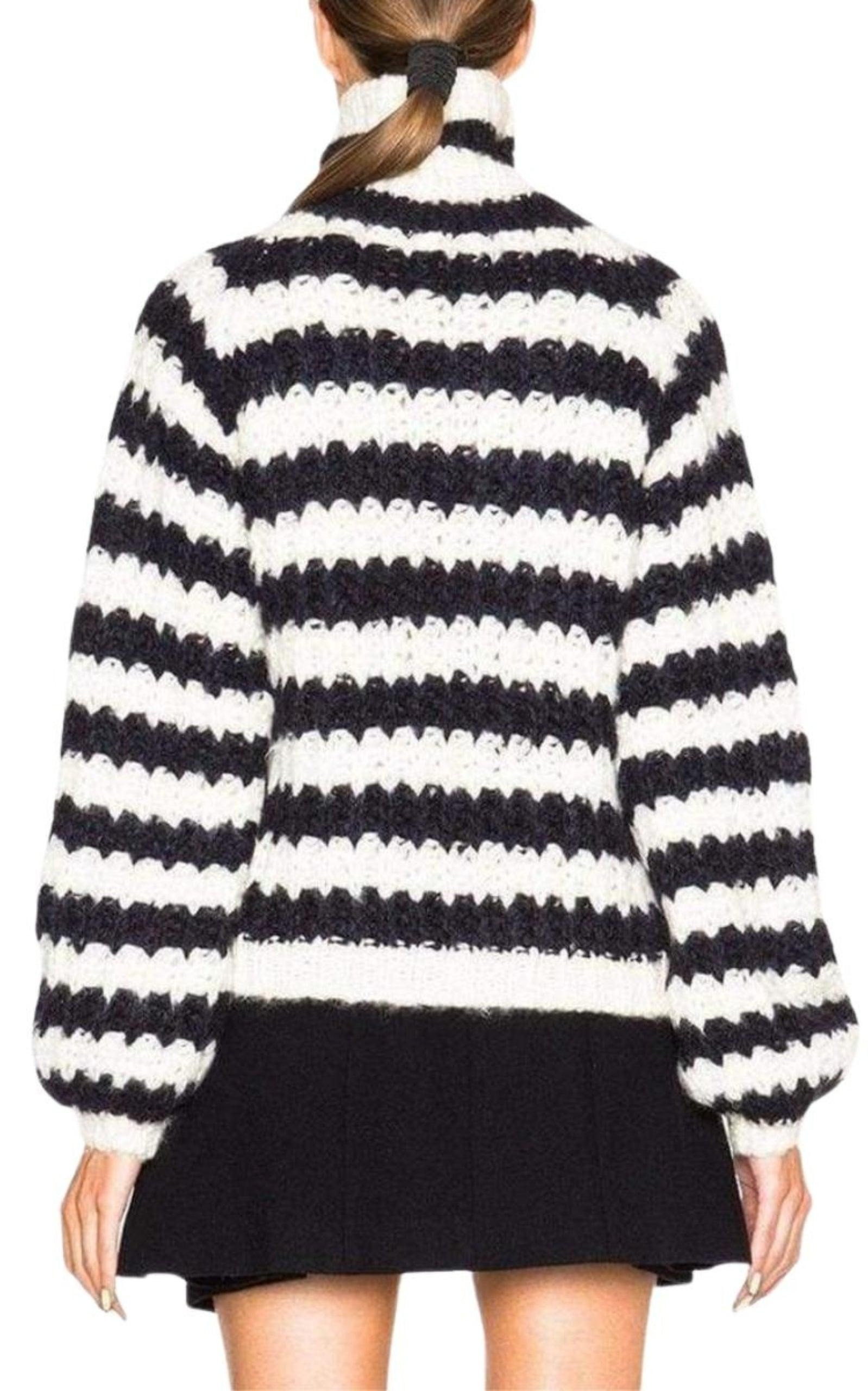 Striped Mohair Blend Sweater - 4