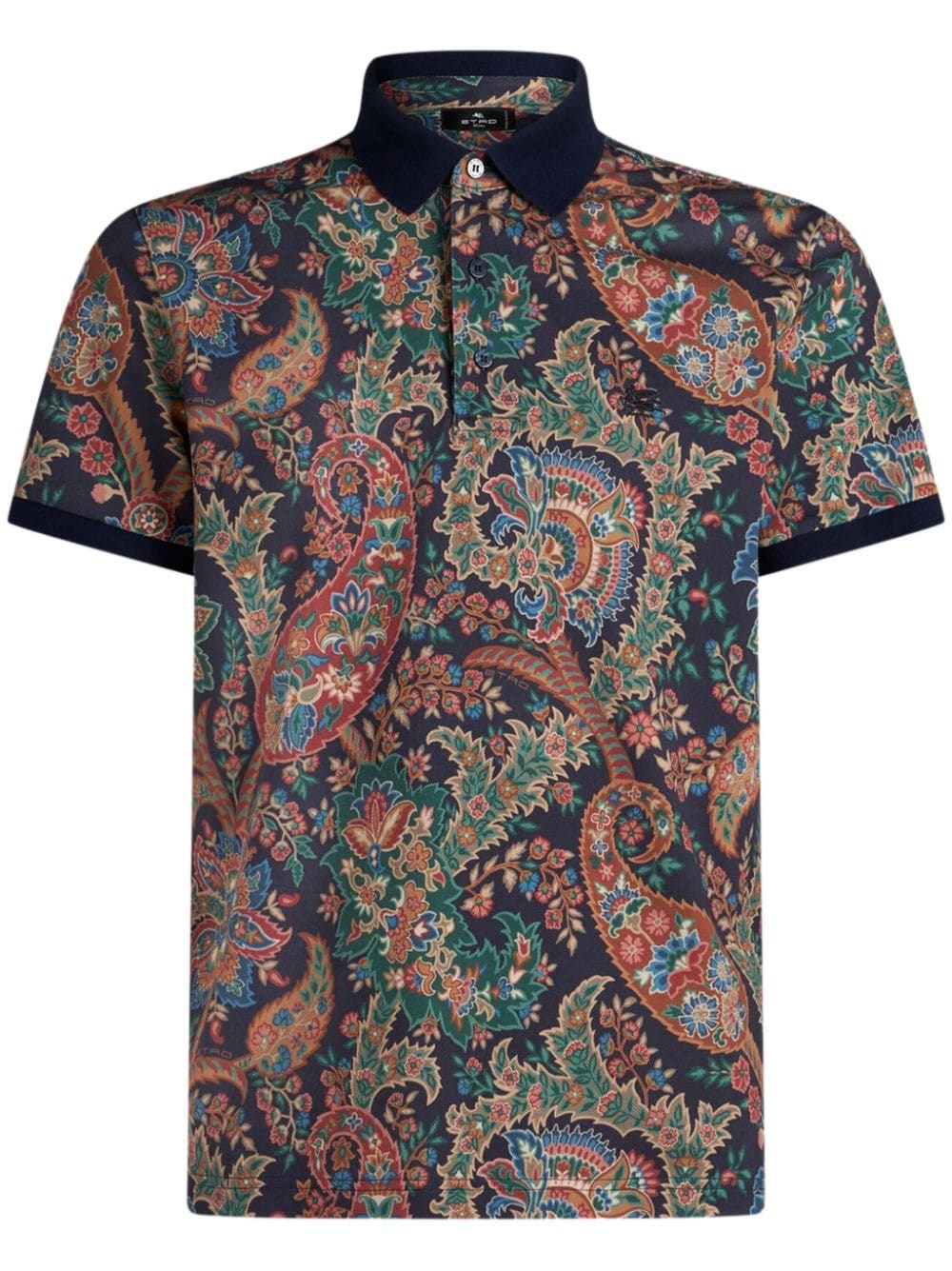 floral paisley print polo shirt - 1