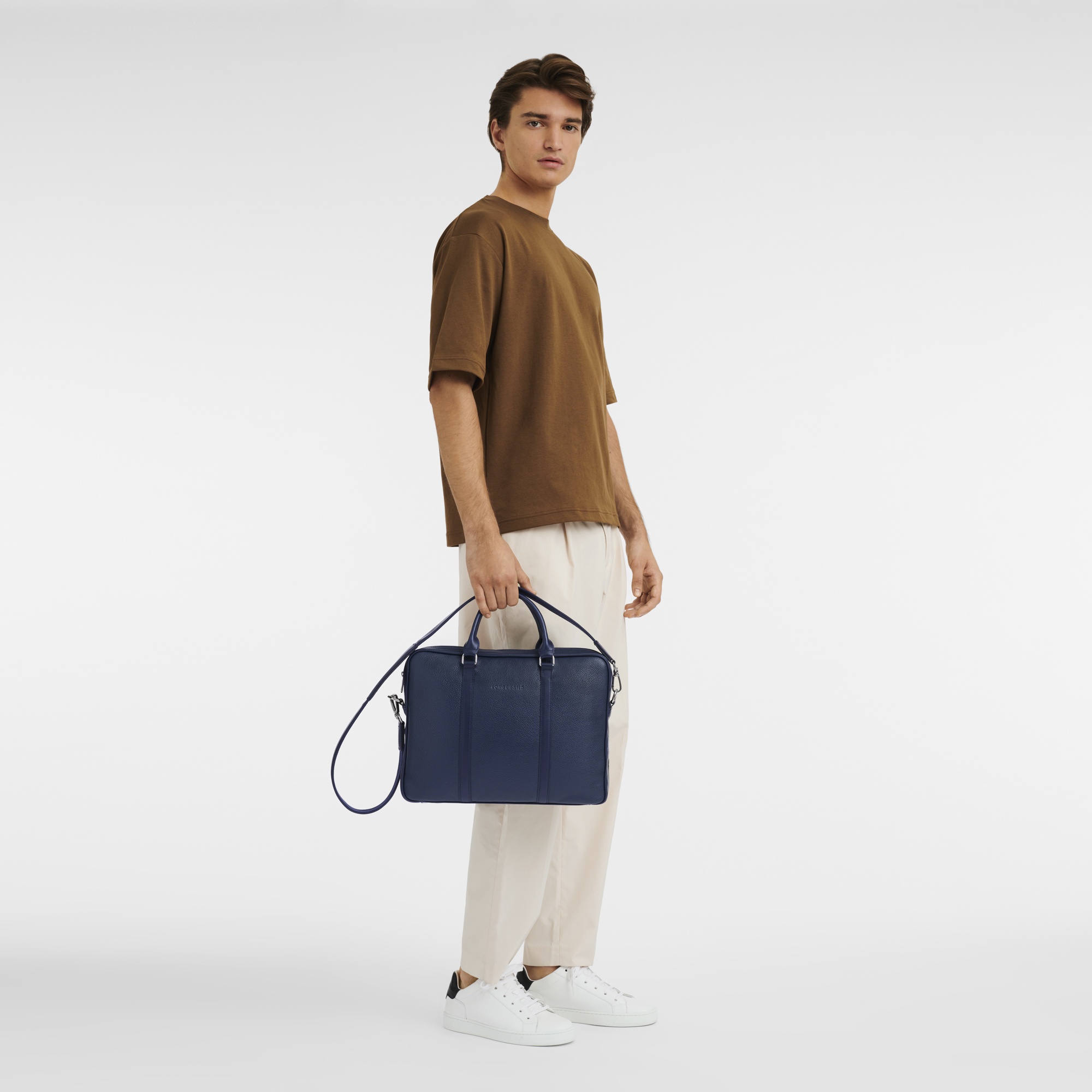 Le Foulonné XS Briefcase Navy - Leather - 2
