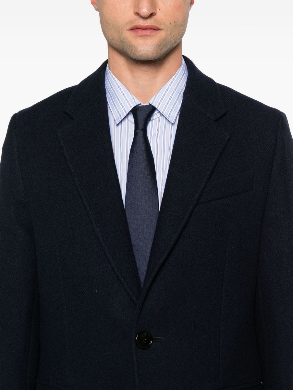wool single-breasted coat - 5