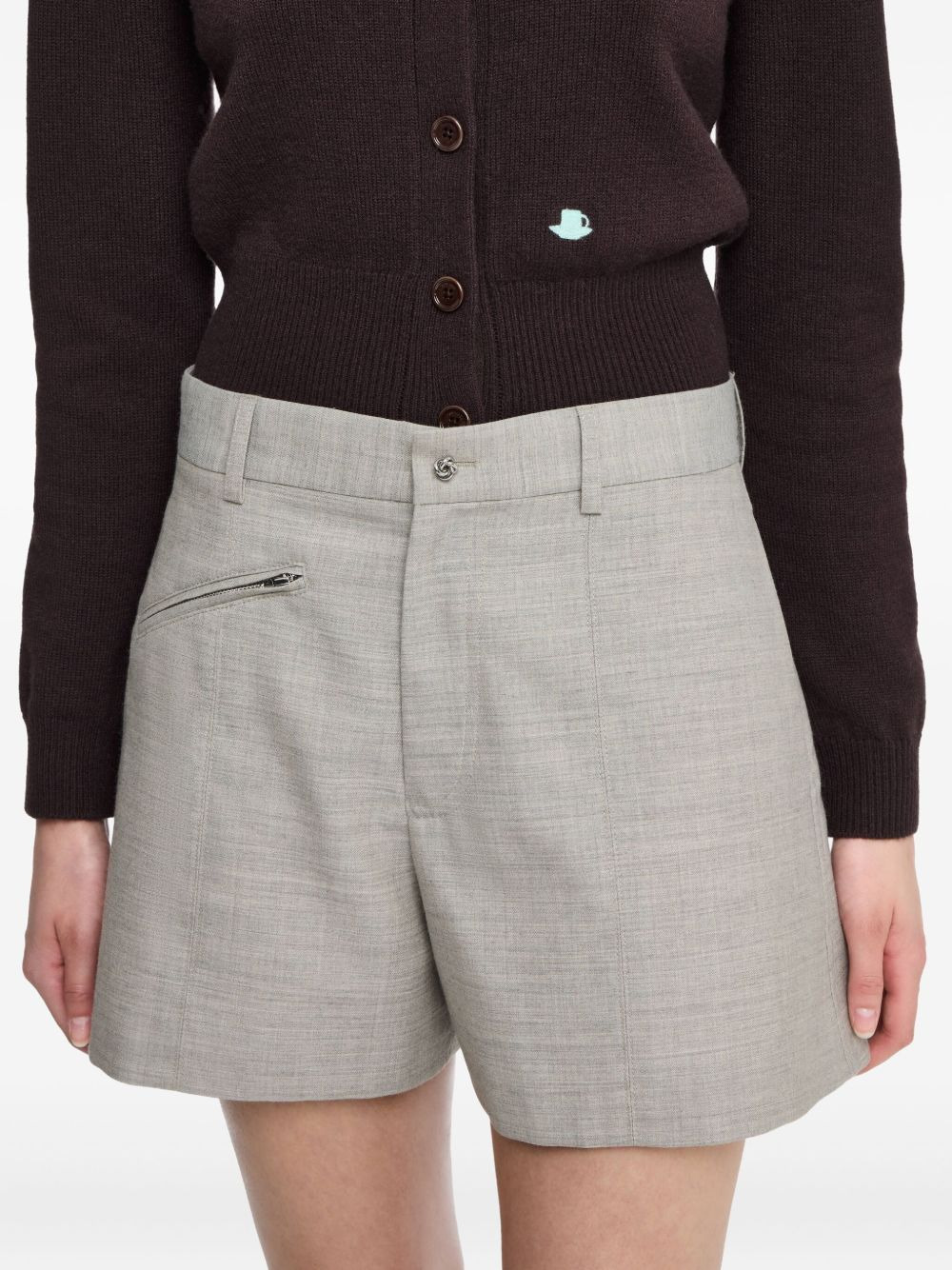 zip-pocket tailored shorts - 5