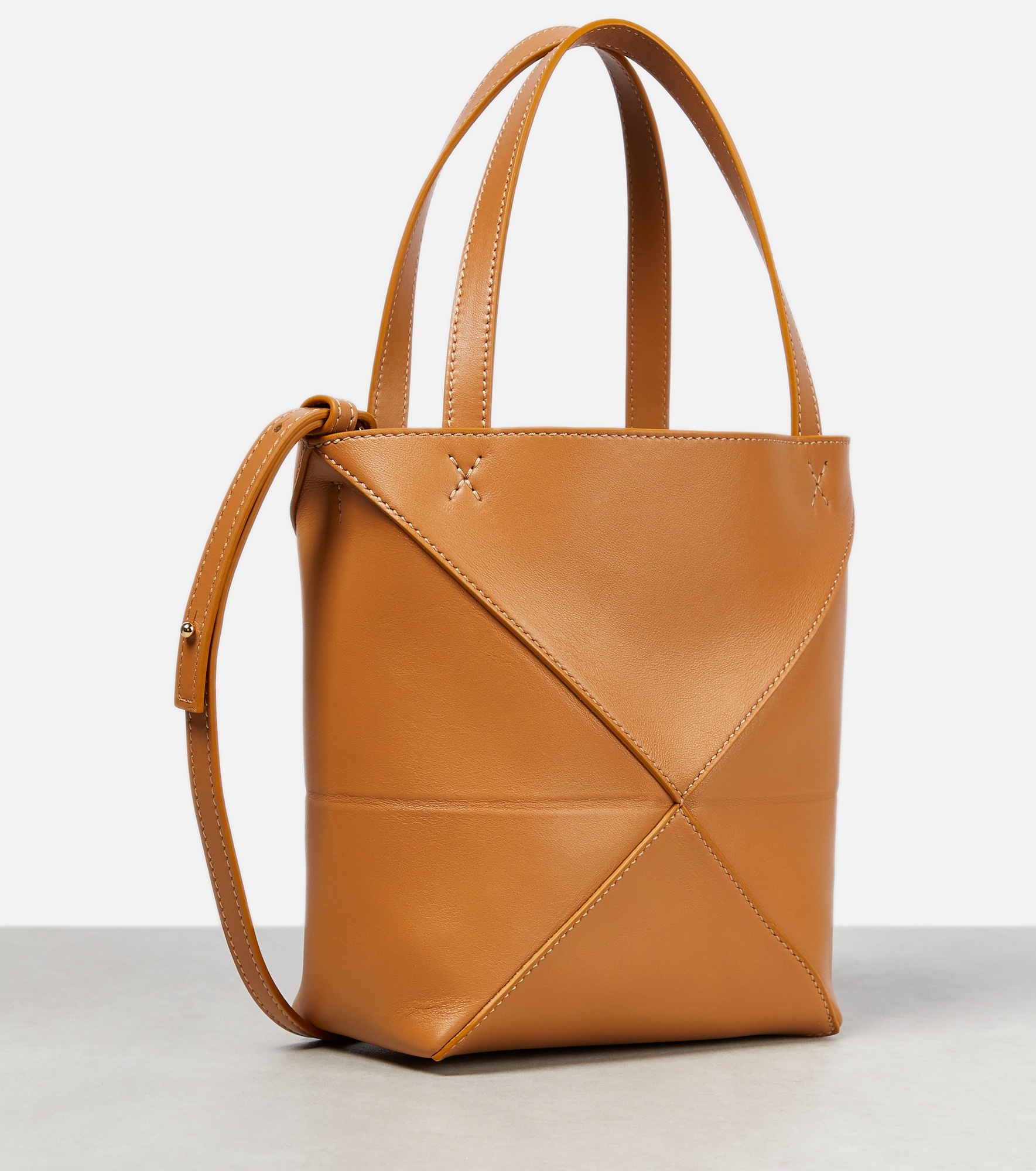 Puzzle Fold Mini leather tote bag - 4