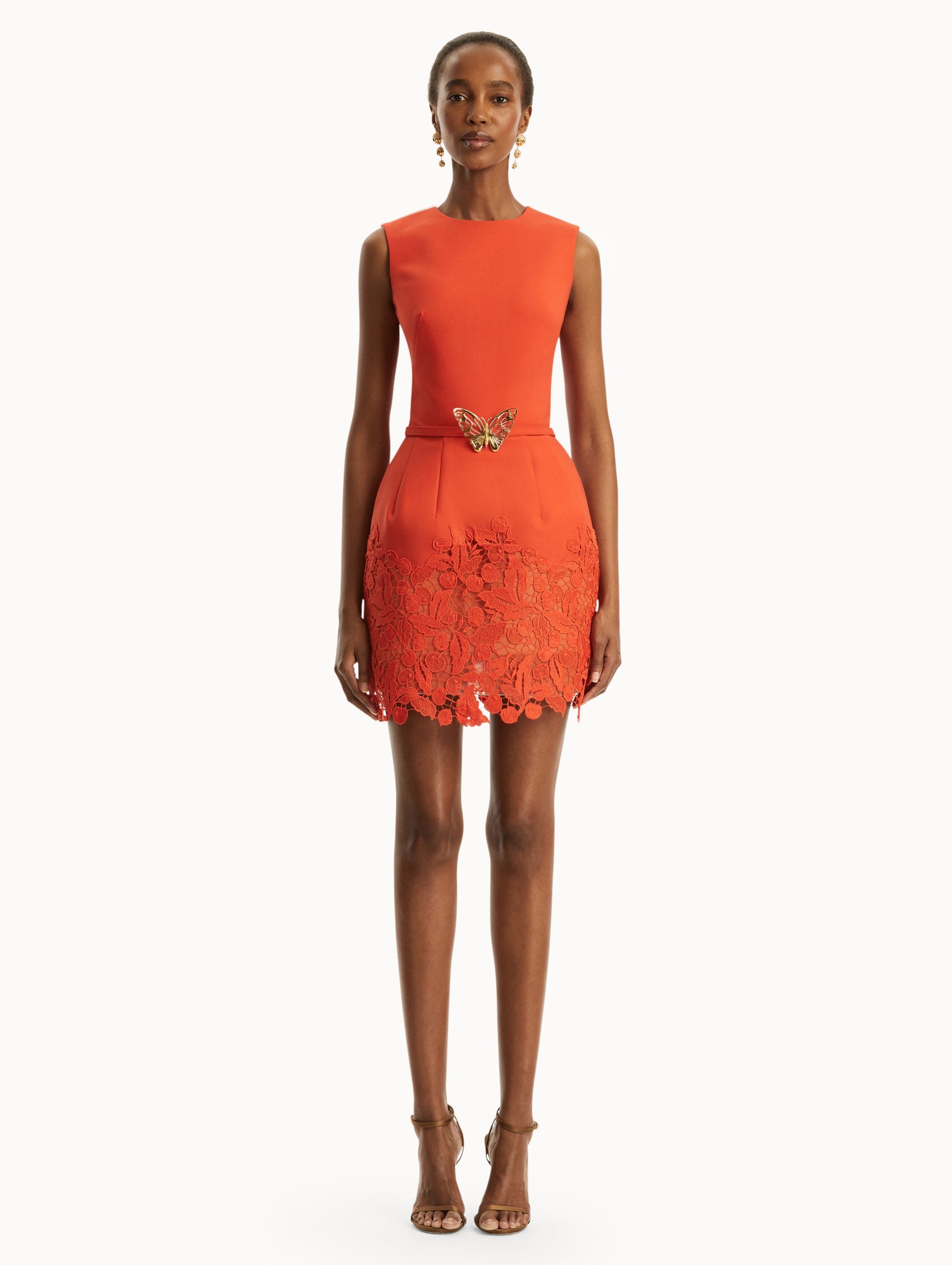 CHERRY GUIPURE LACE MINI DRESS - 2