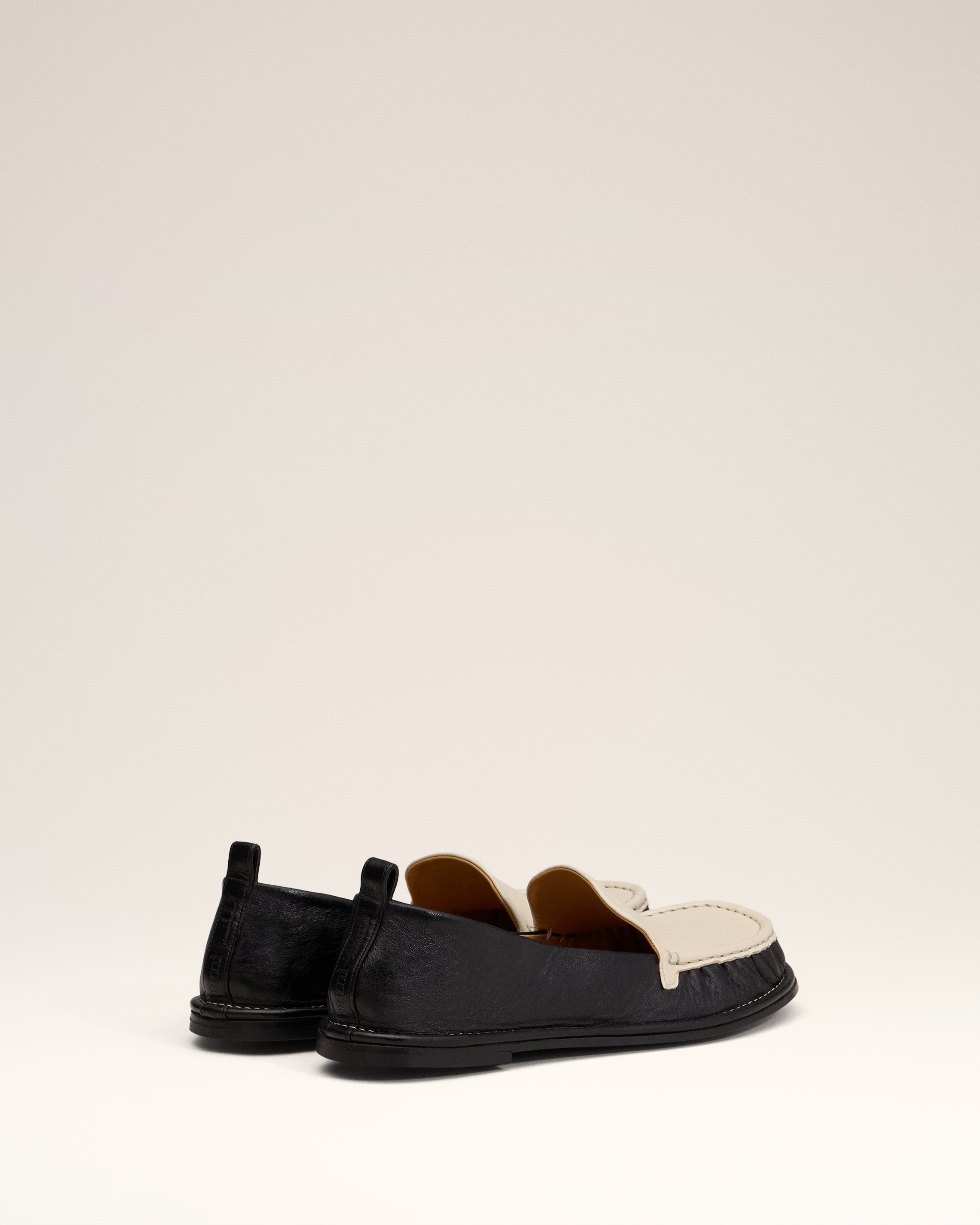 BLACK LEATHER MIDI LOAFERS - 4