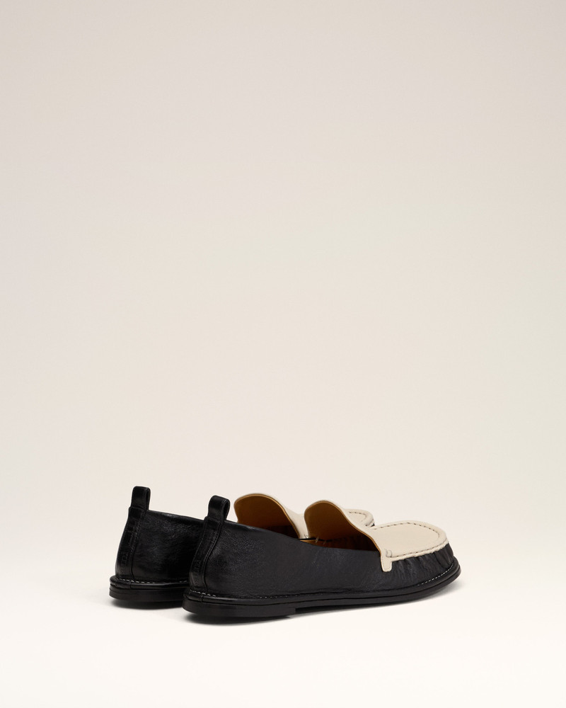 BLACK LEATHER MIDI LOAFERS 4