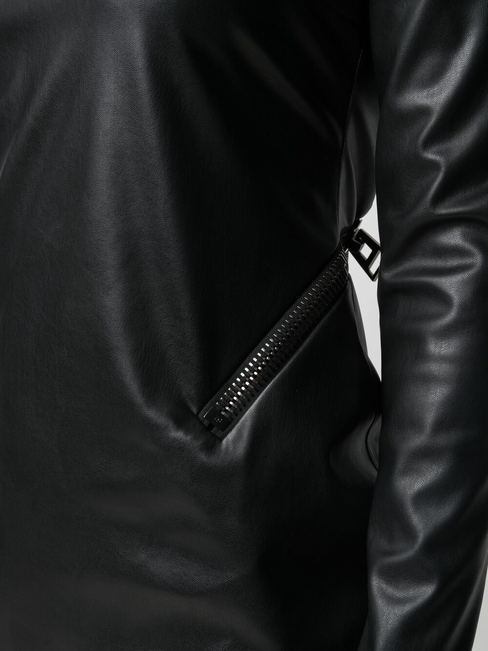 zip-detail open back dress - 5