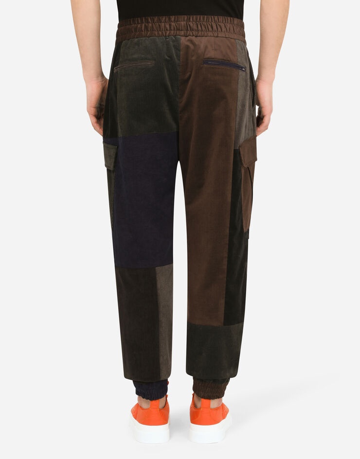 Velvet patchwork jogging pants - 2