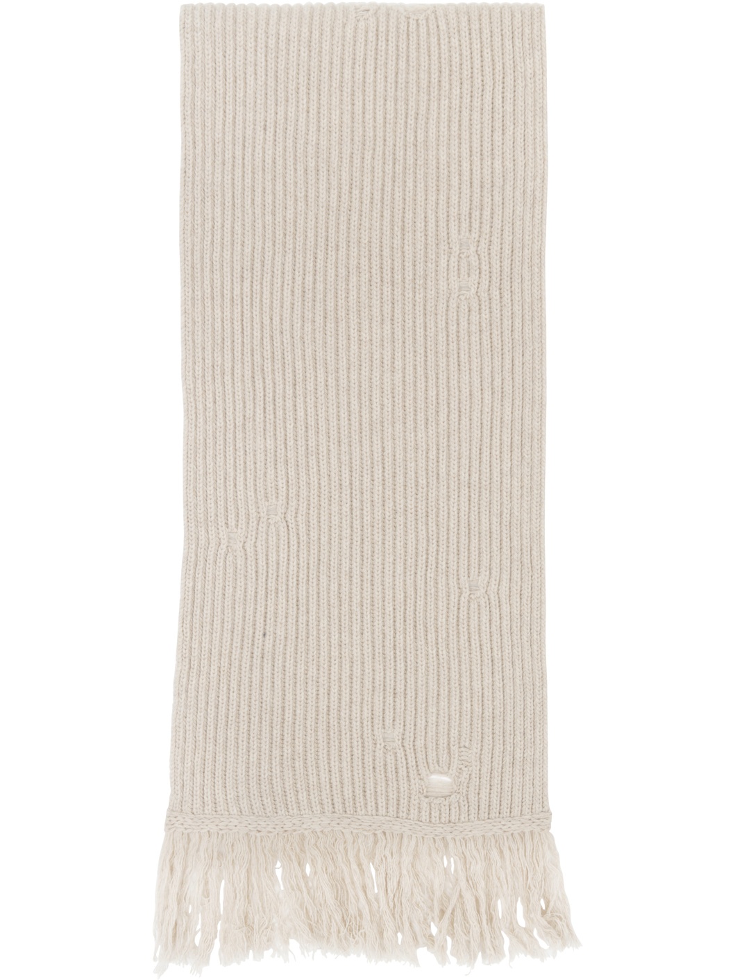 Beige Wool Scarf - 2