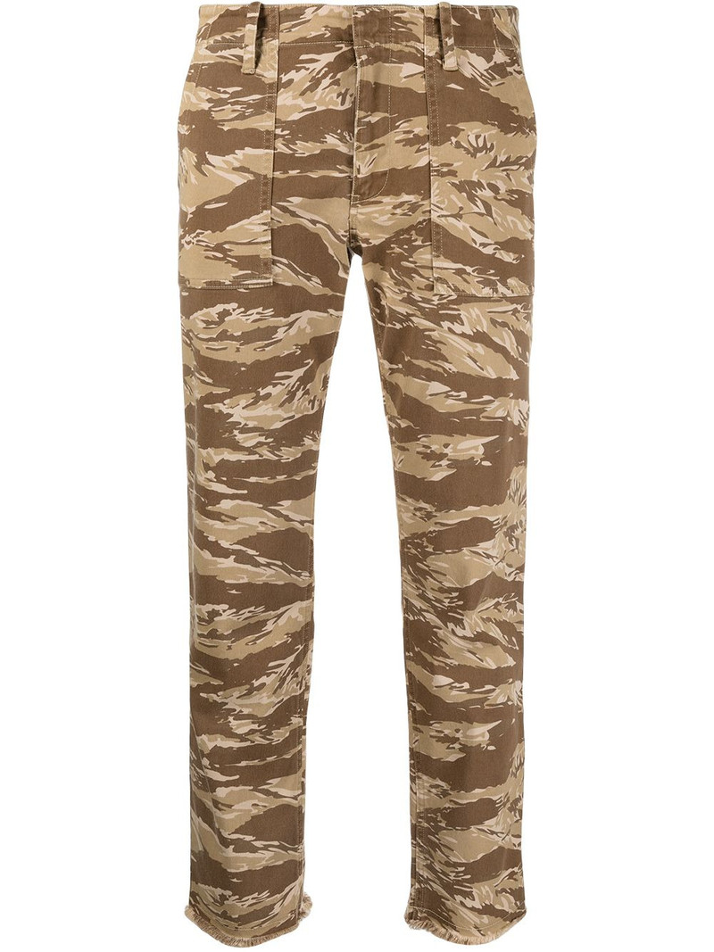camouflage print cropped trousers 1