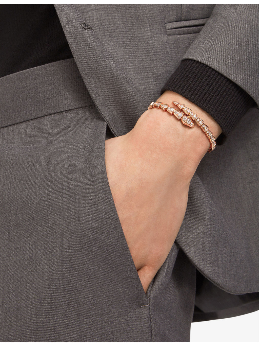 Serpenti 18ct rose-gold and diamond bracelet - 3