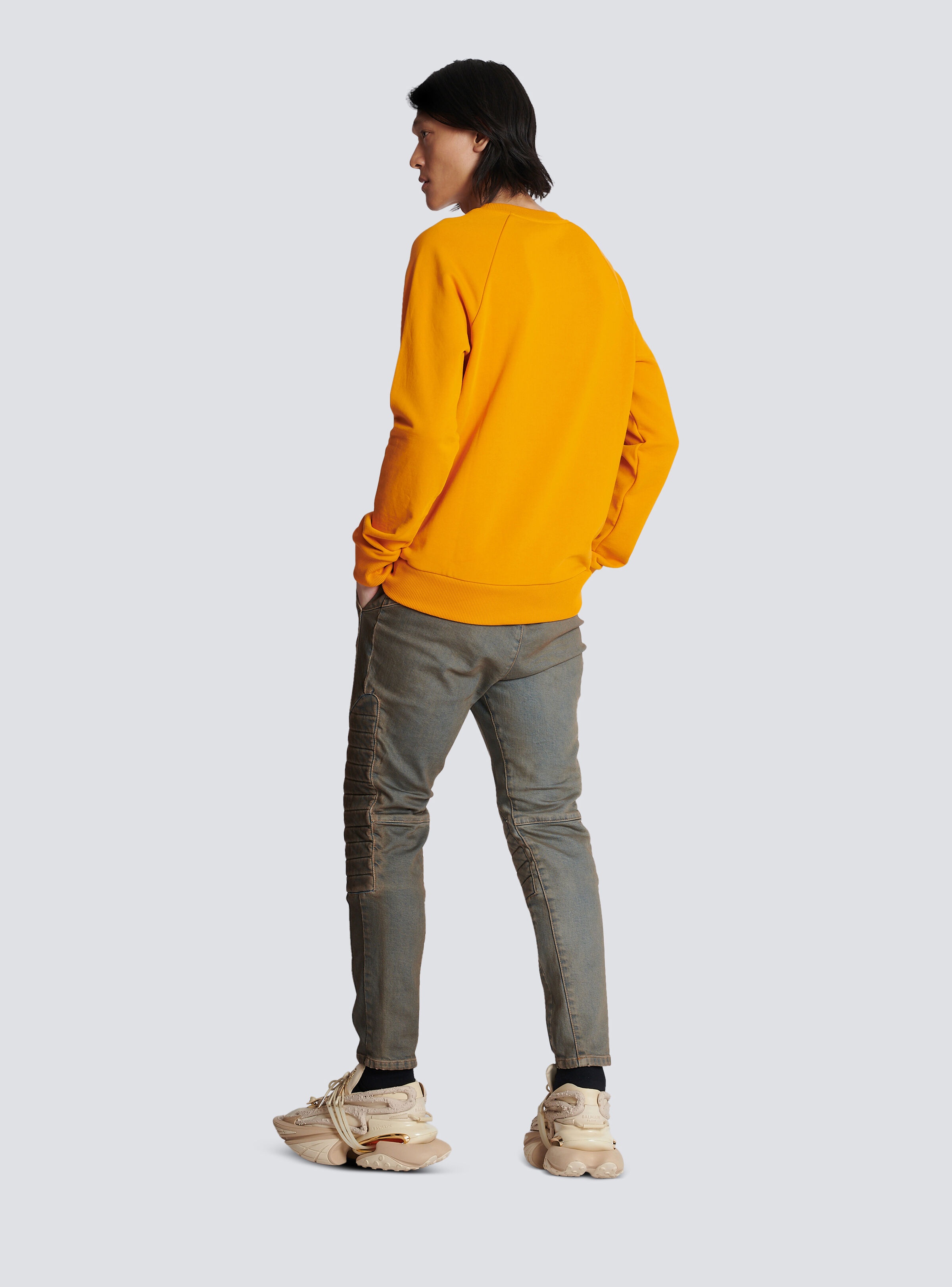 Balmain logo print sweatshirt in eco-responsible cotton - 4