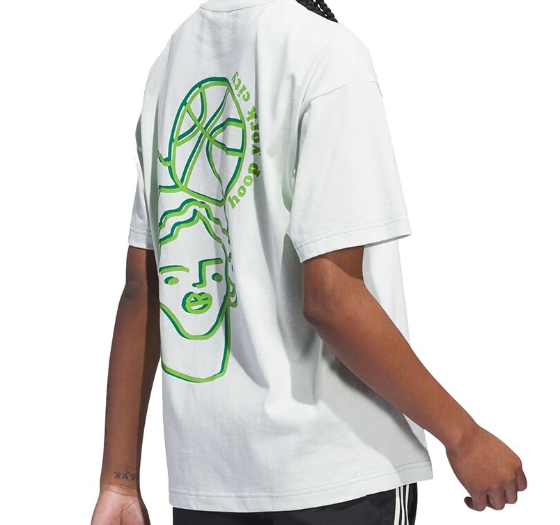 adidas Originals Casual Graphic T-Shirt 'White Green' IT4988 - 2