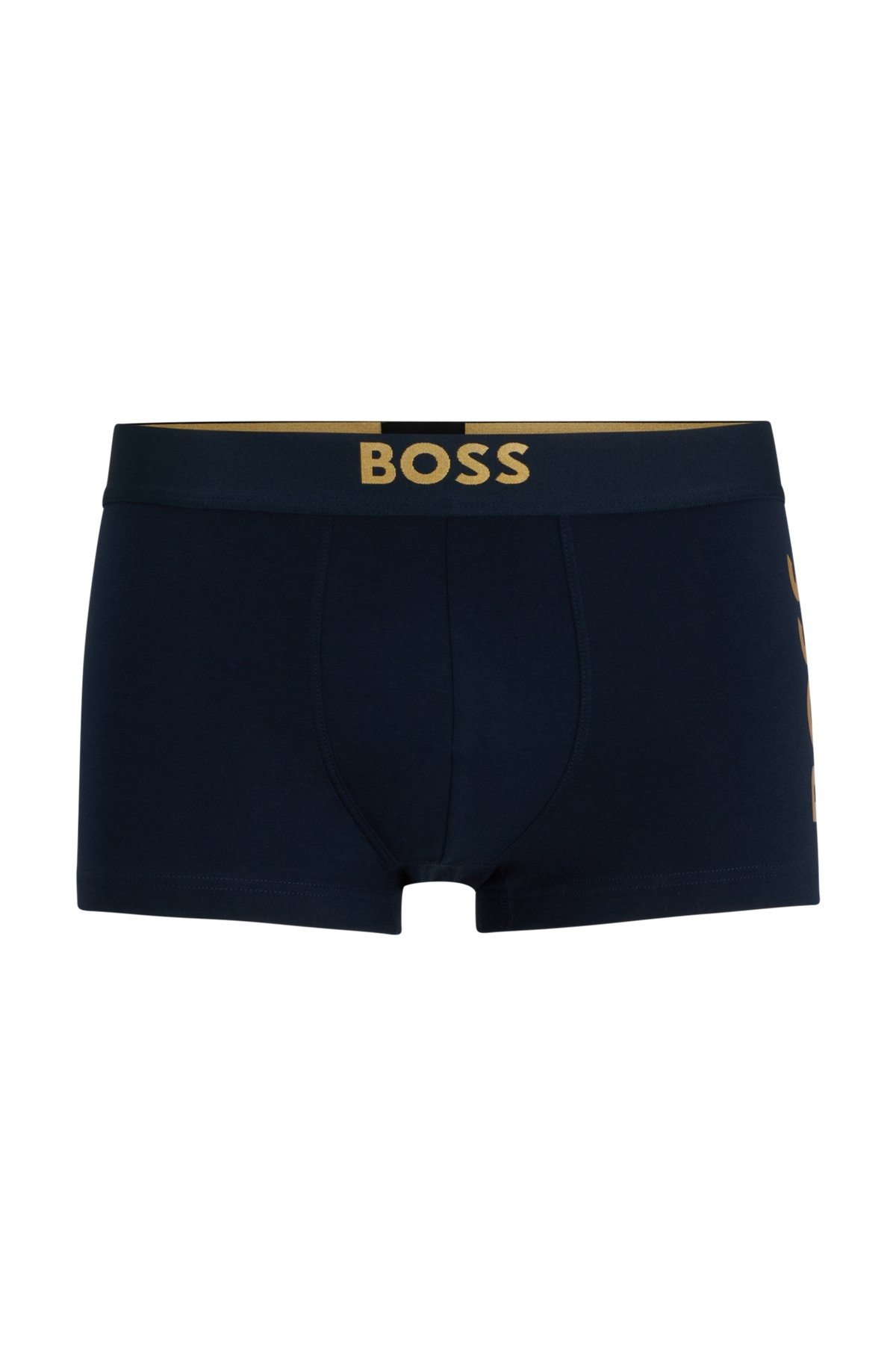 STRETCH-COTTON TRUNKS WITH METALLIC-EFFECT LOGOS - 1