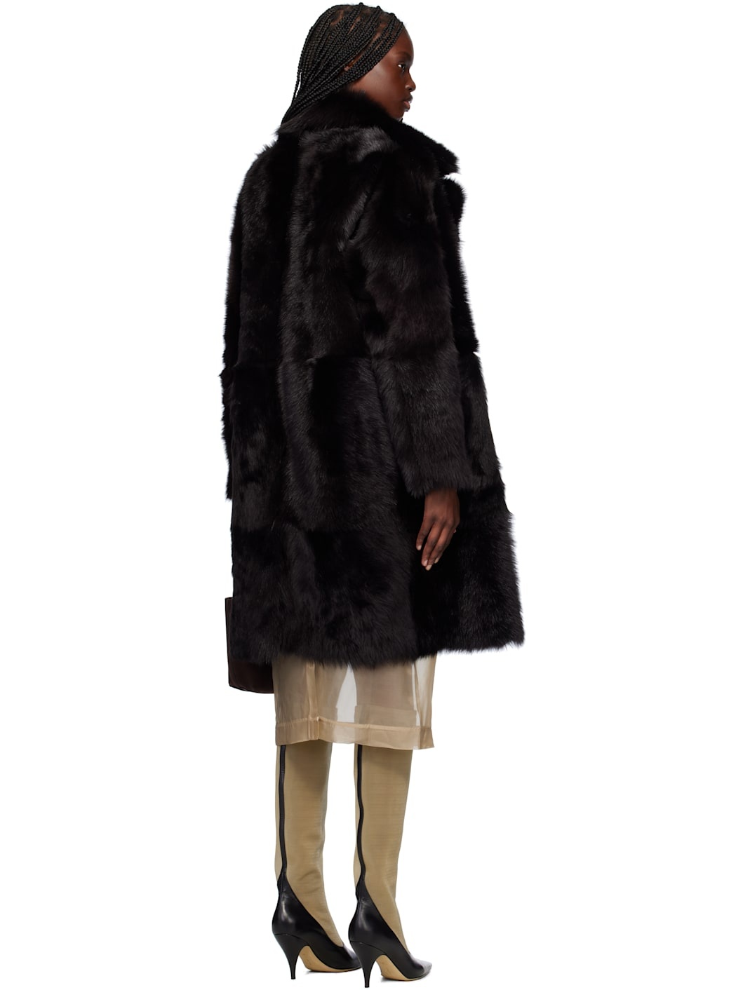 Brown Evita Après-Ski Shearling Coat - 3