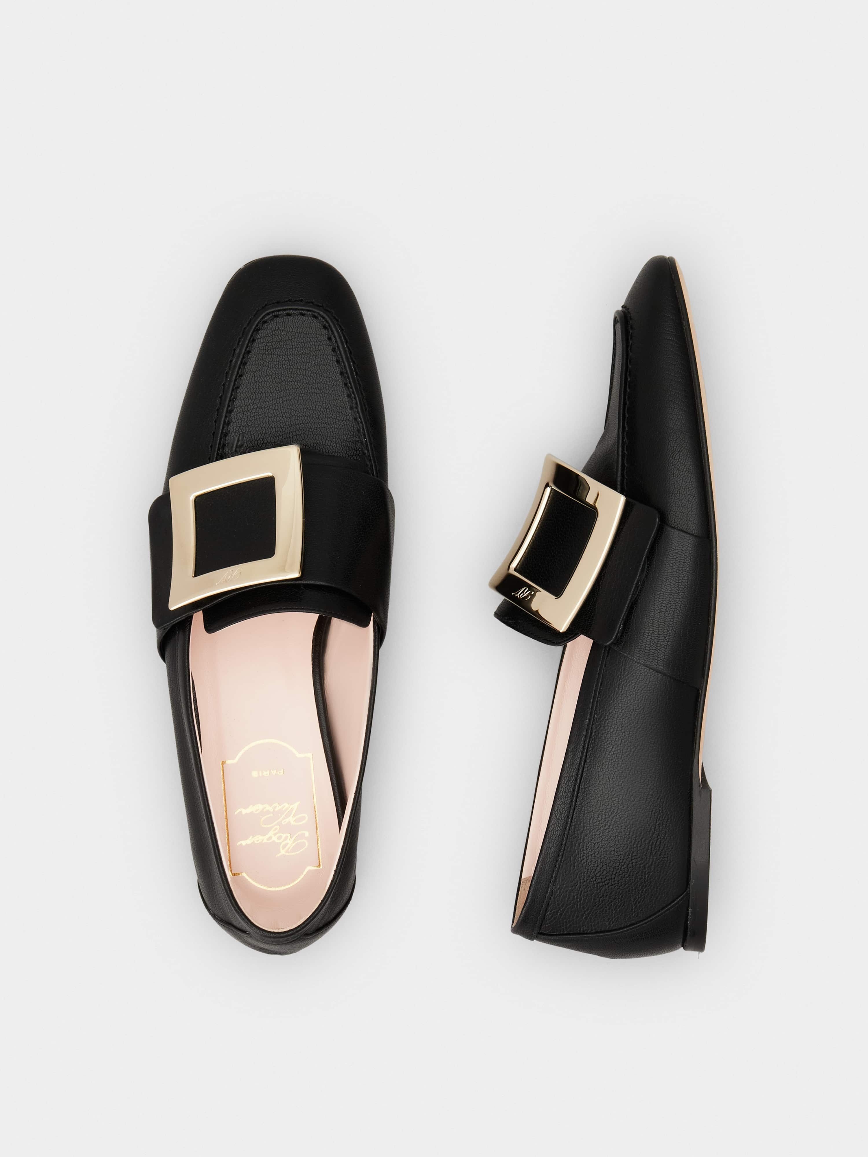 Soft Metal Buckle Loafers in Leather - 4