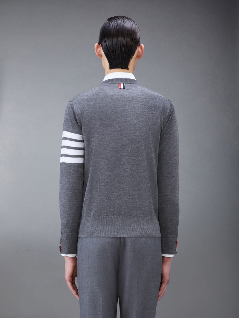 Thom Browne CLASSIC CREWNECK PULLOVER W/ 4 BAR SLEEVE IN FINE MERINO WOOL outlook
