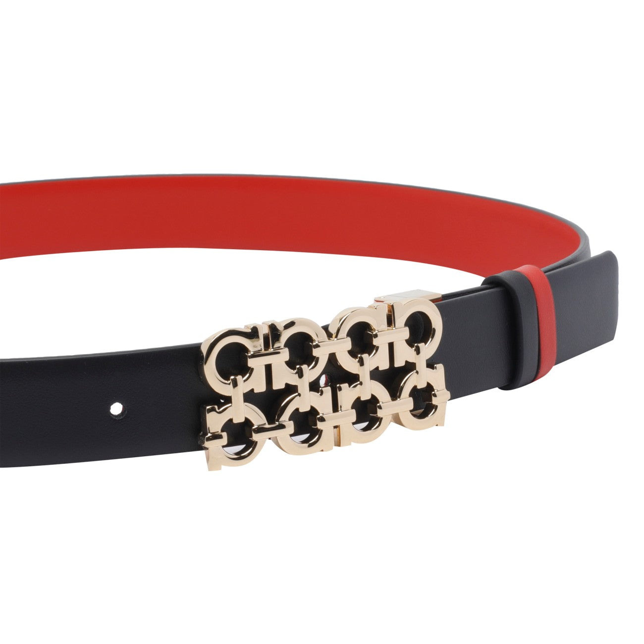 Ferragamo Women Adjustable And Reversible Woven Gancini Belt - 2