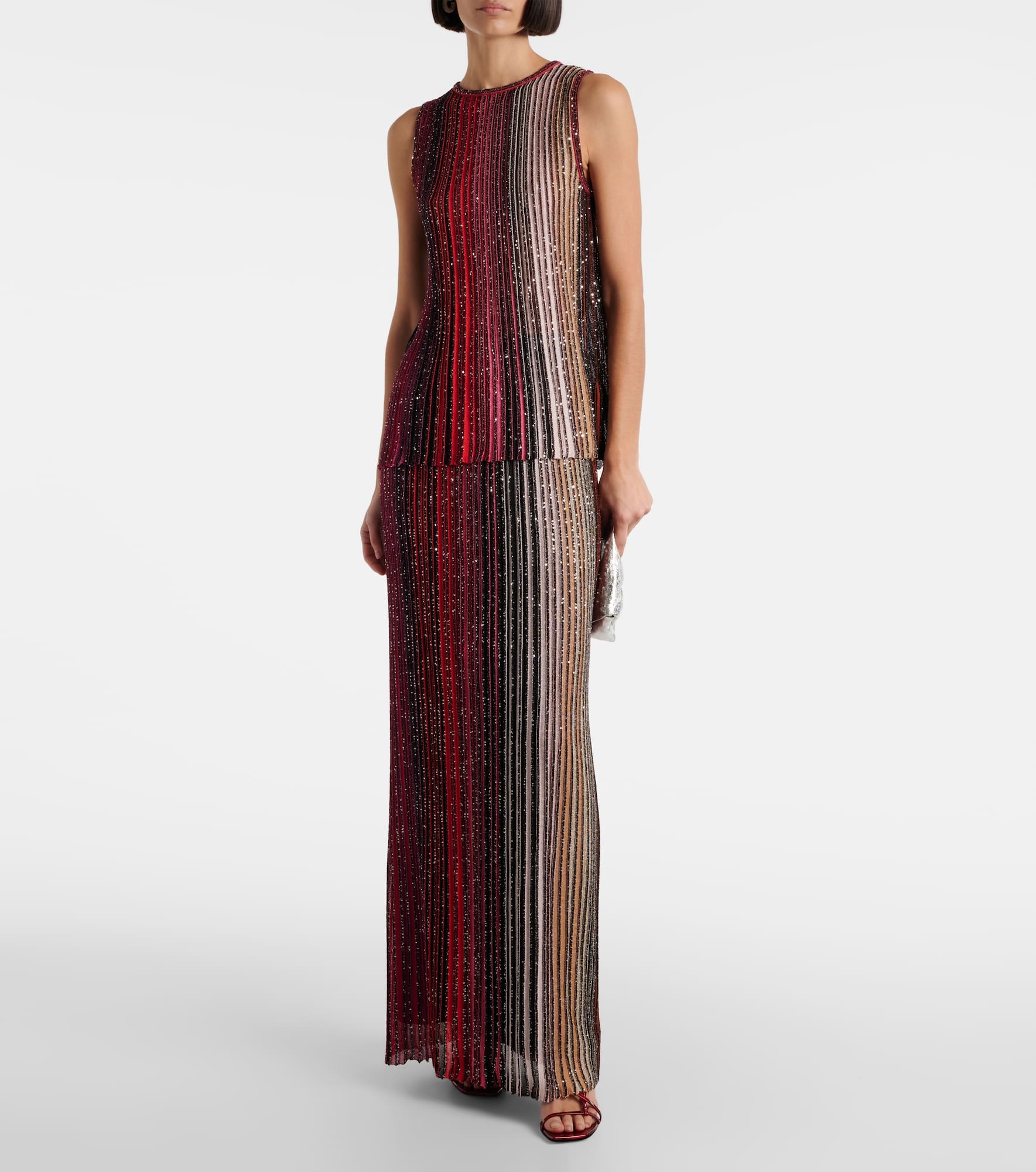 Striped sequined lamé maxi skirt - 2