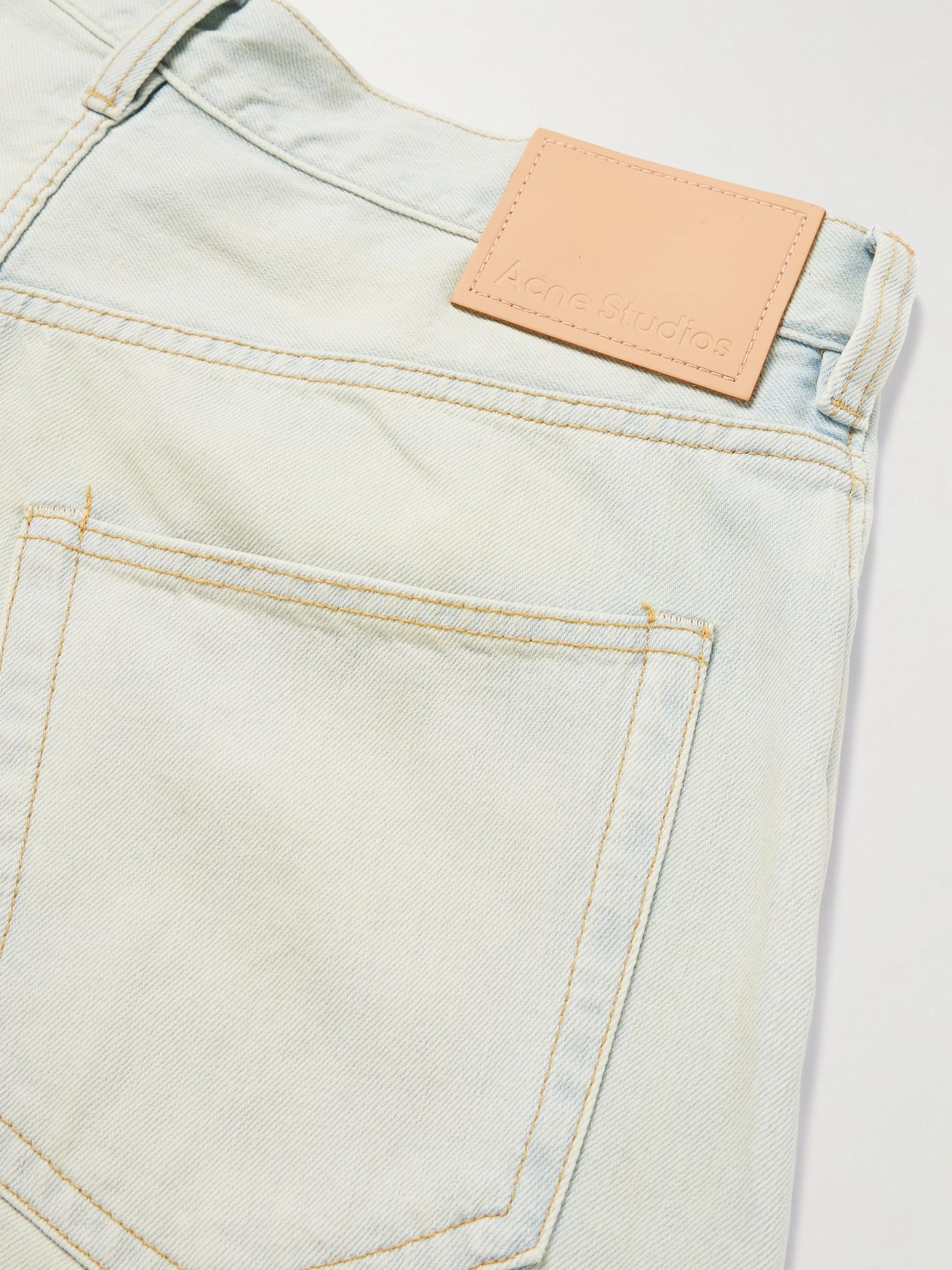Wide-Leg Distressed Jeans Blue - 5