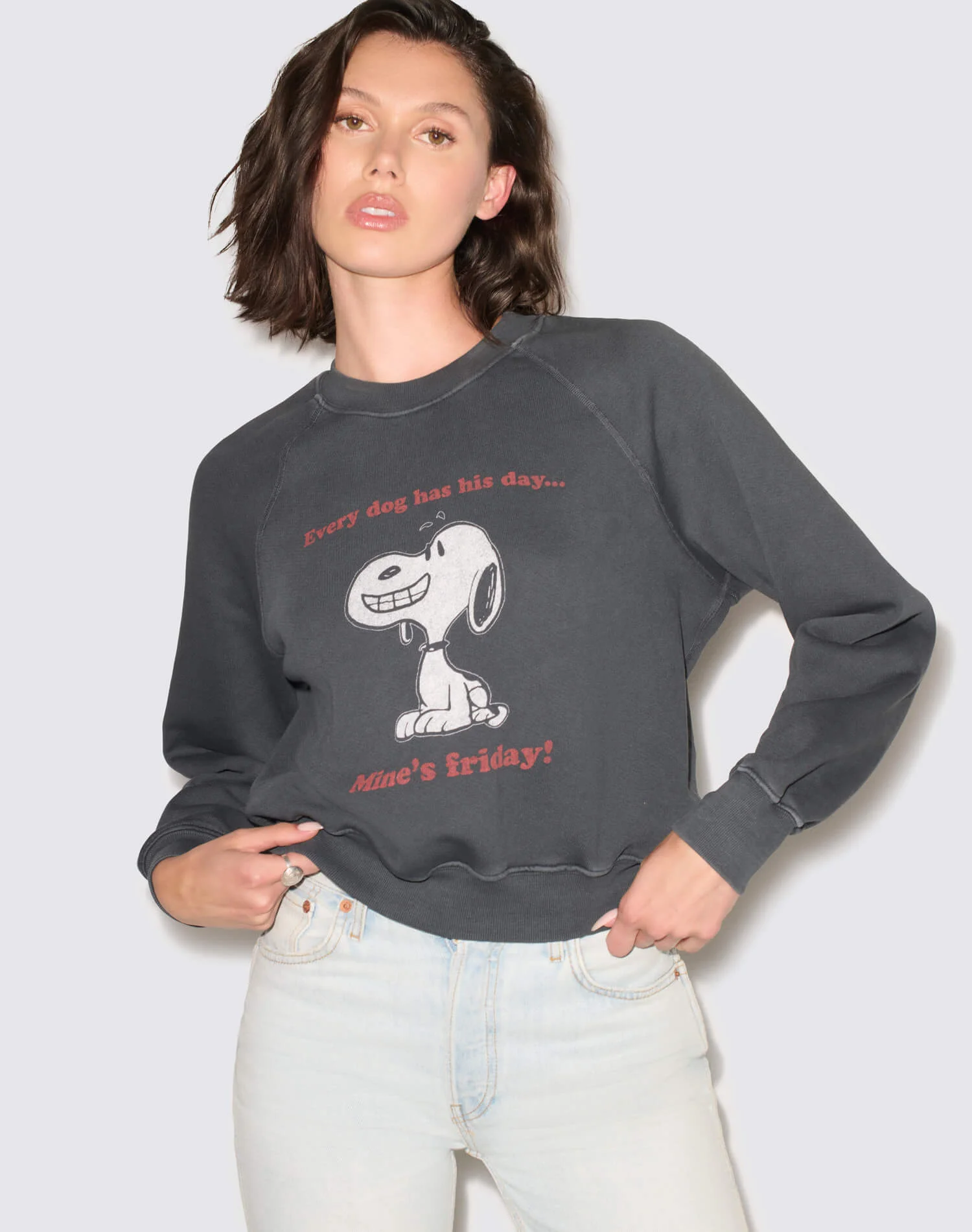 Classic Crewneck Snoop Fri - Washed Black - 1
