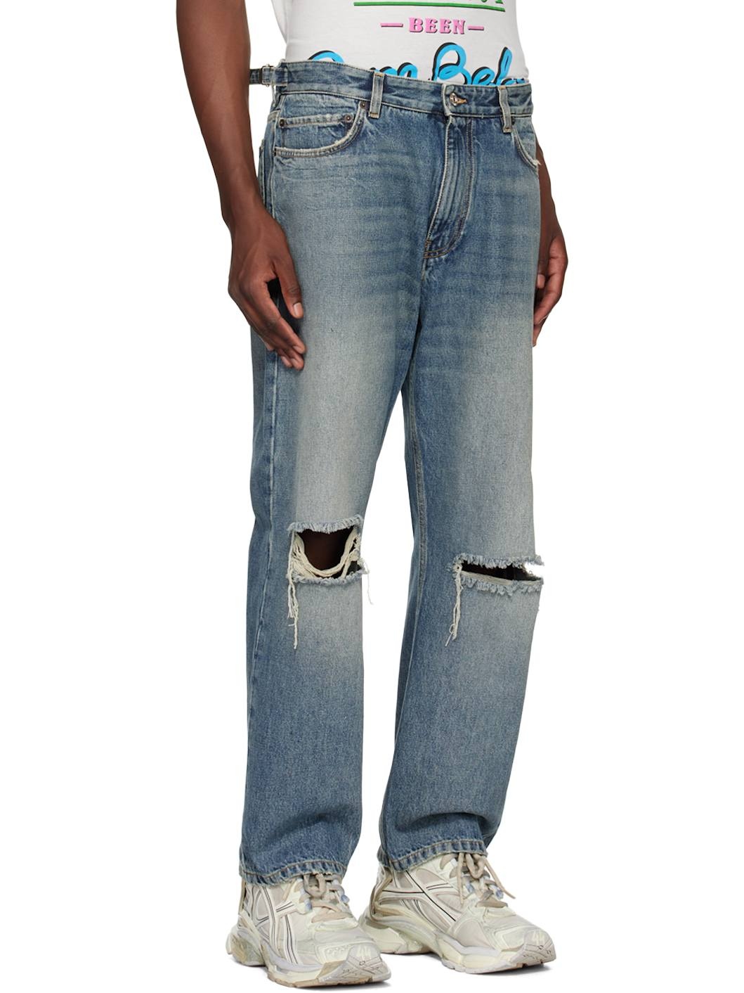 Indigo Distressed Jeans - 2