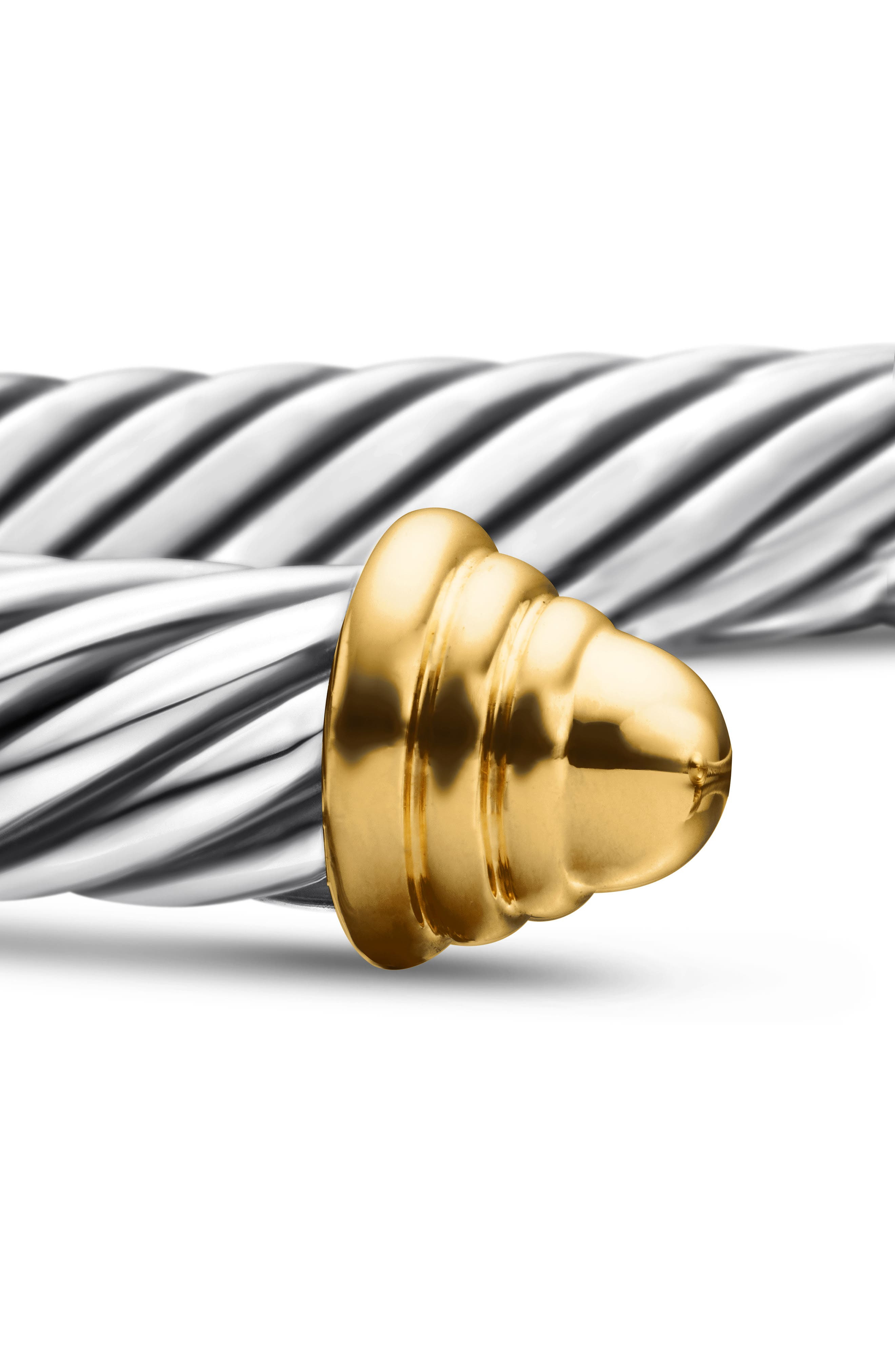 David Yurman Classic Cable Bracelet in Sterling Silver with 14K Yellow Gold Domes, 5mm in Two Tone a - 4
