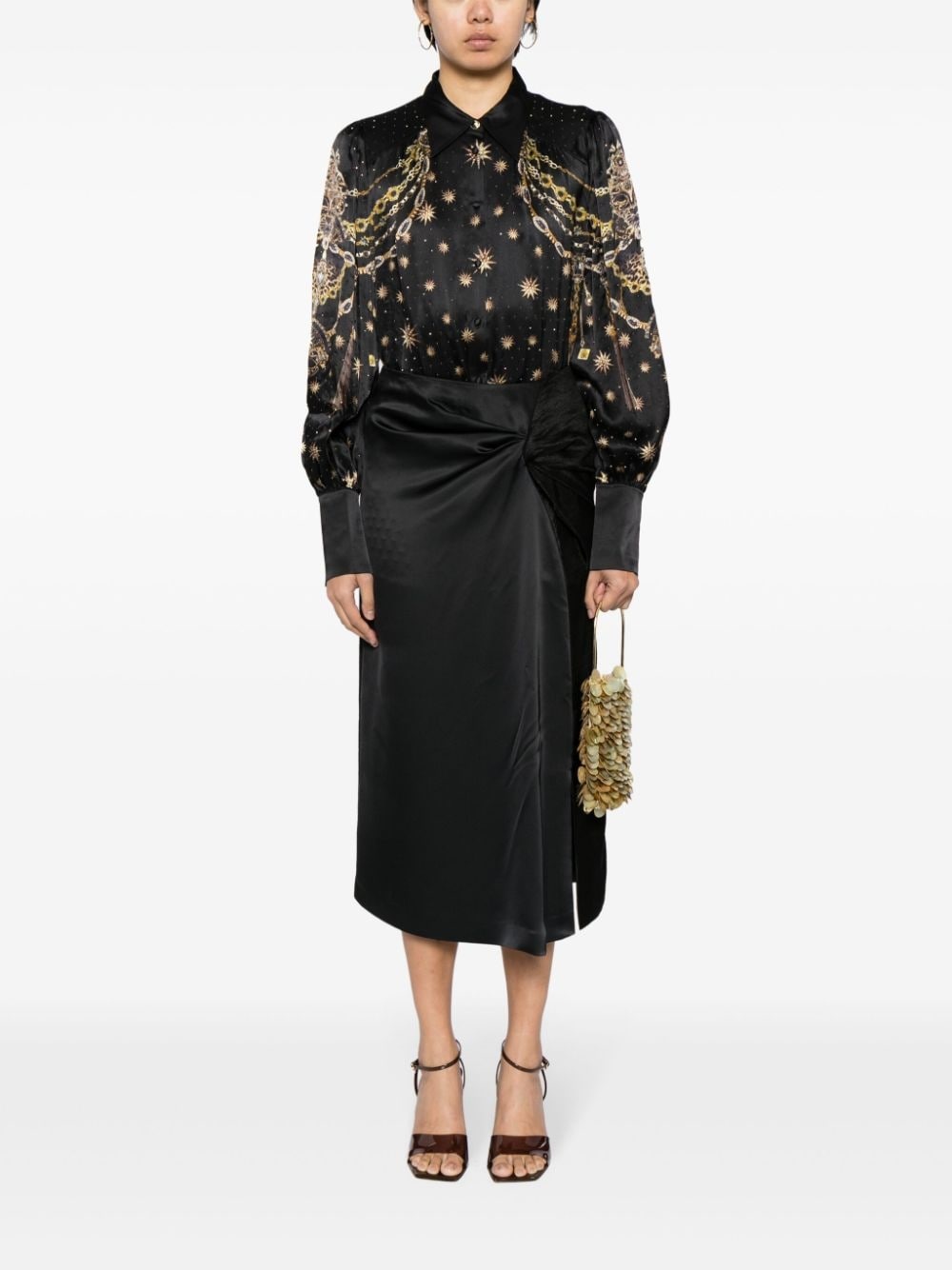 graphic-print silk shirt - 2