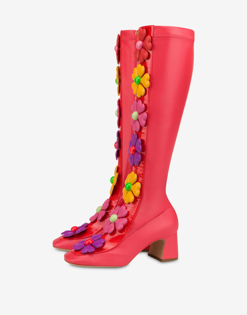HEART FLOWERS STRETCH BOOTS 1