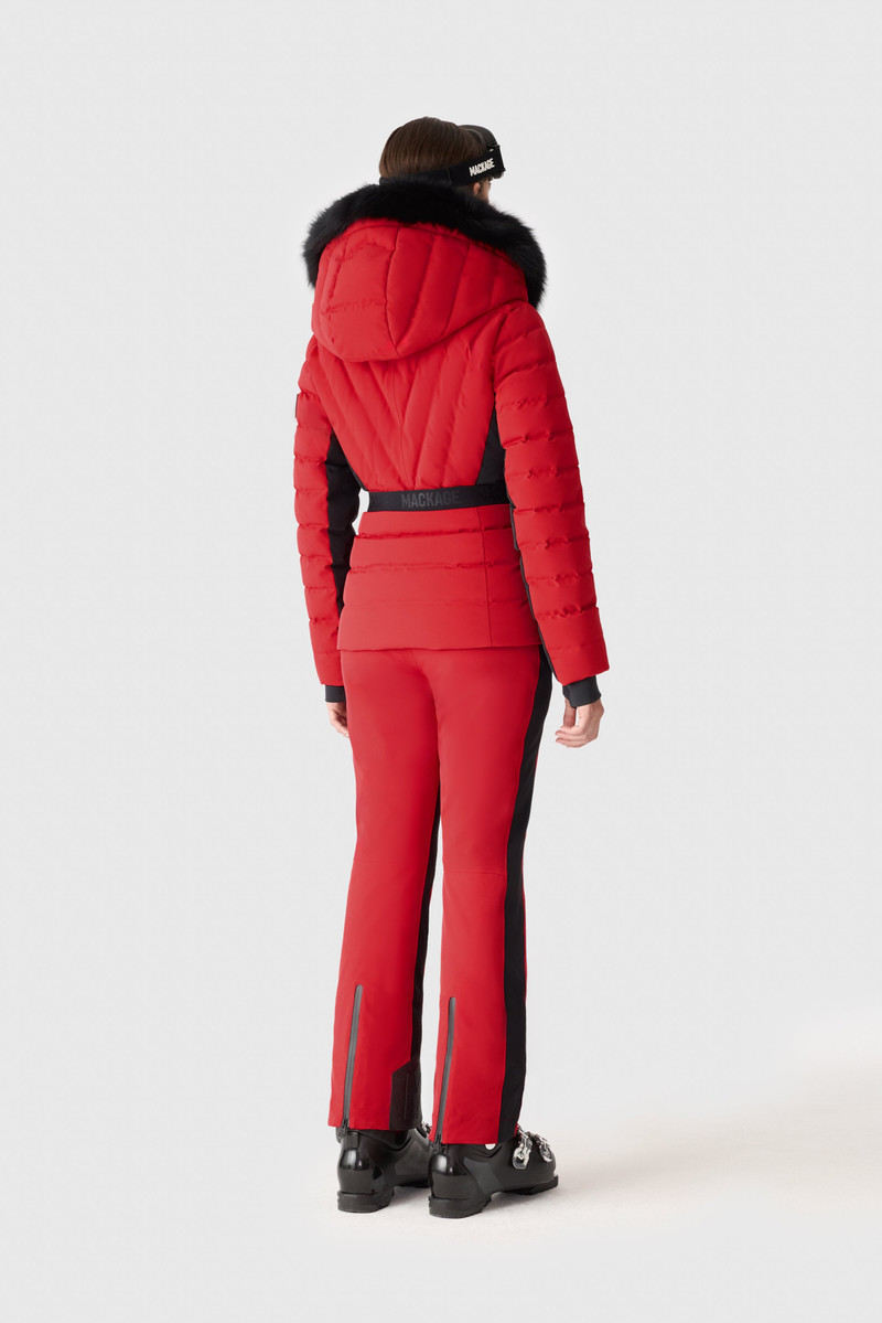 ELITA-ZR Down ski jacket with removable blue fox fur trim 5
