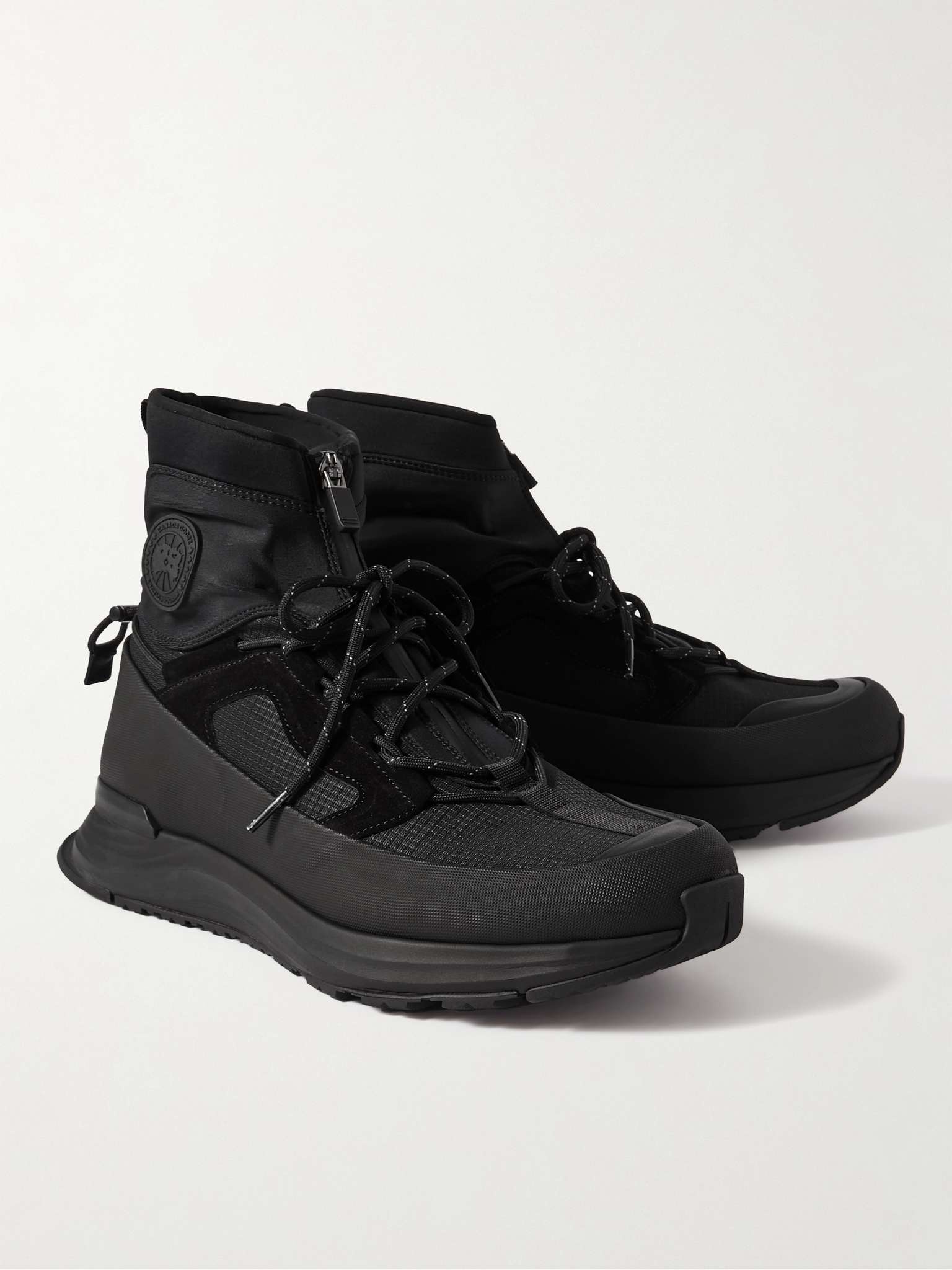 Glacier Trial Jersey, Suede and Leather-Trimmed Ripstop High-Top Hiking Sneakers - 4