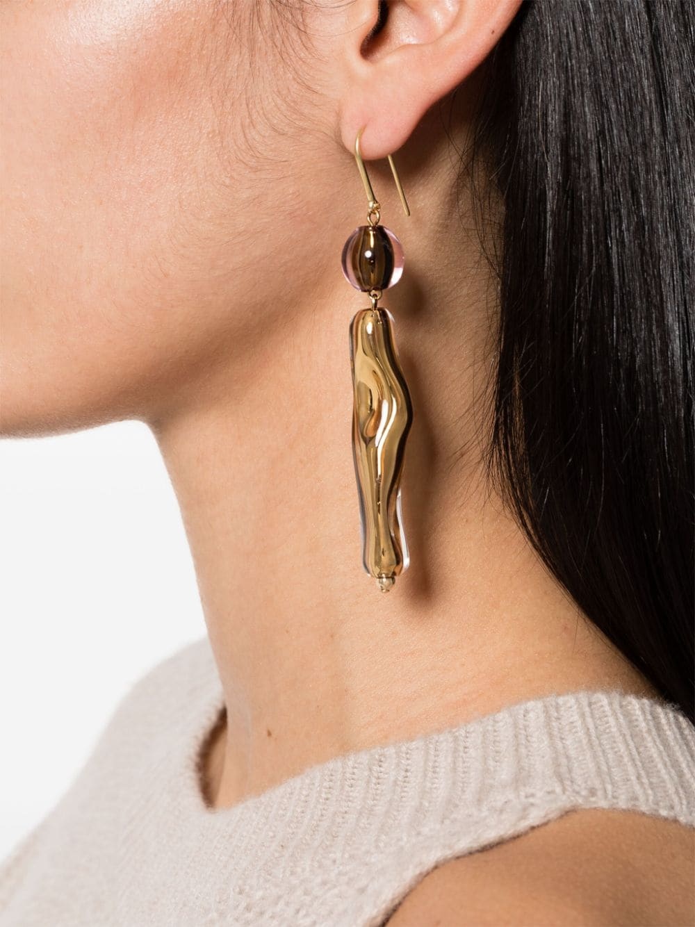sculpted drop earrings - 2
