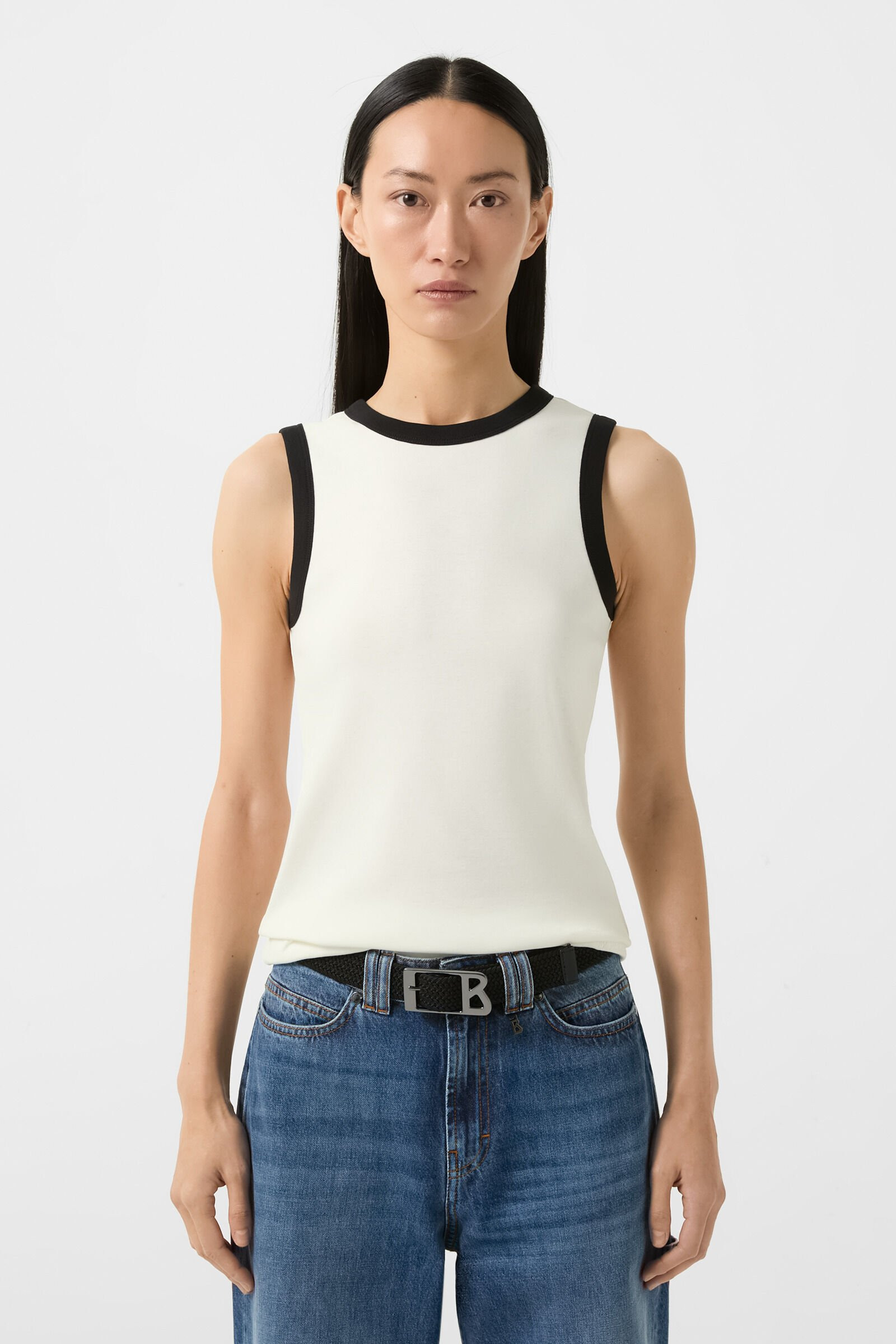 Niki tank top in Off-white/black - 2