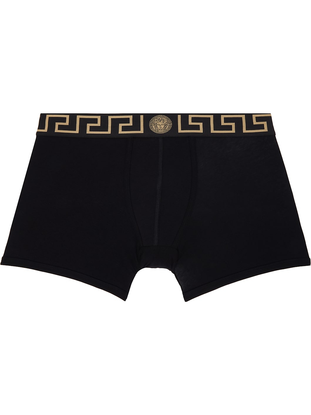 Two-Pack Black Greca Border Long Boxer Briefs - 2
