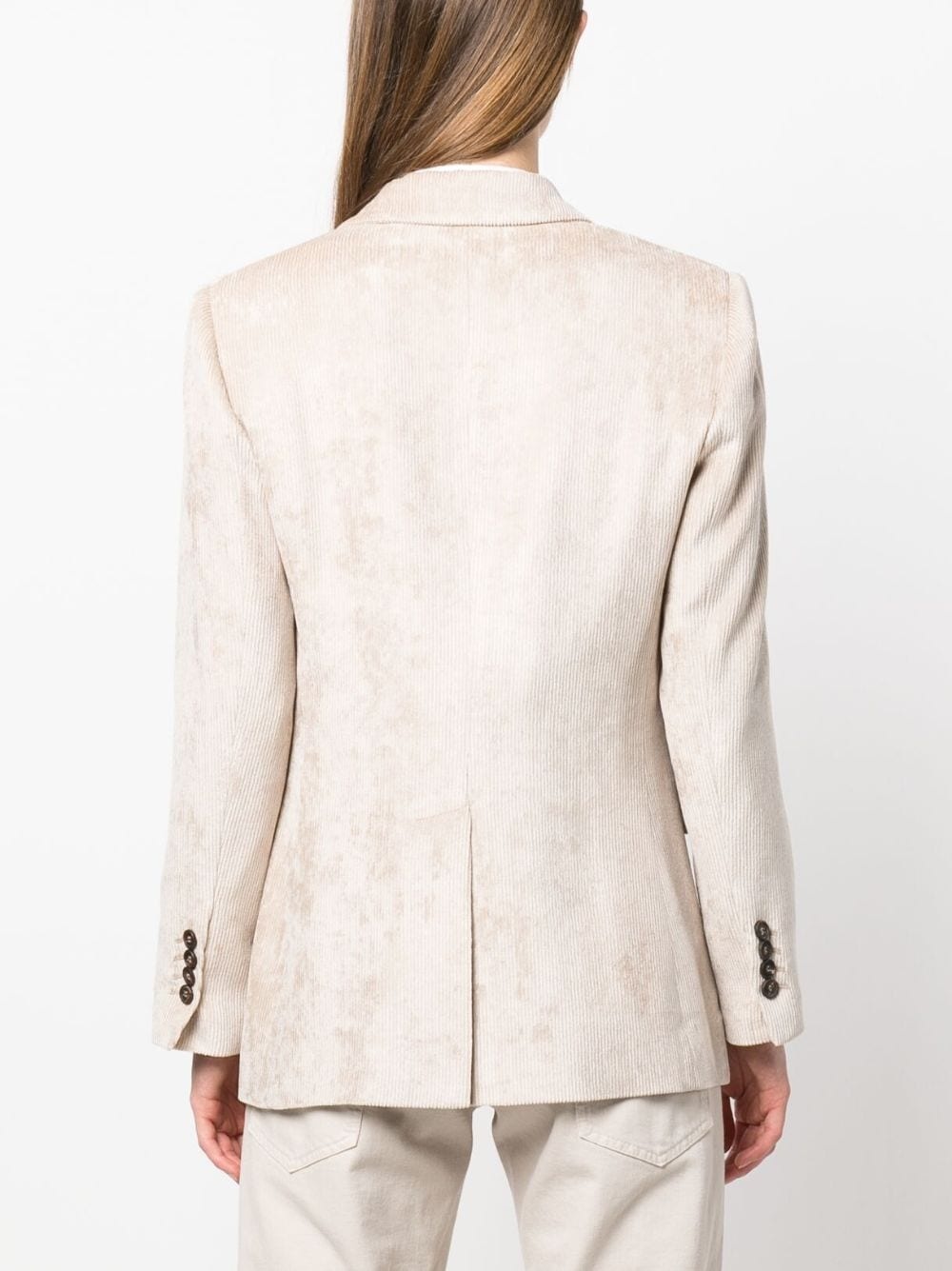 double-breasted corduroy blazer - 4
