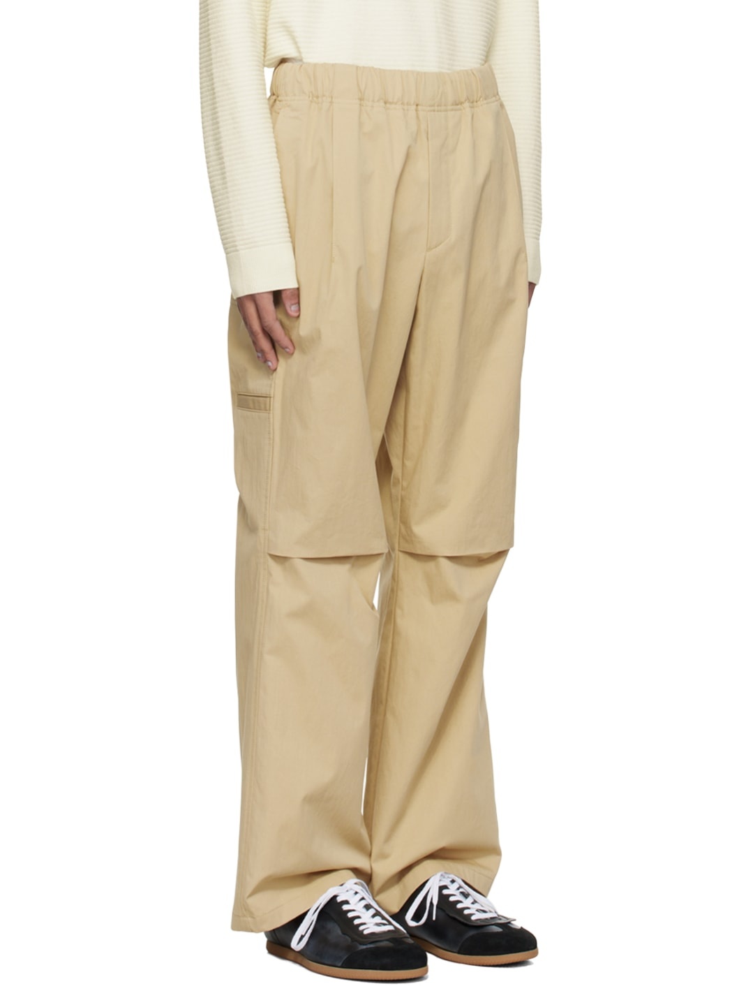 Beige Pleated Trousers - 2