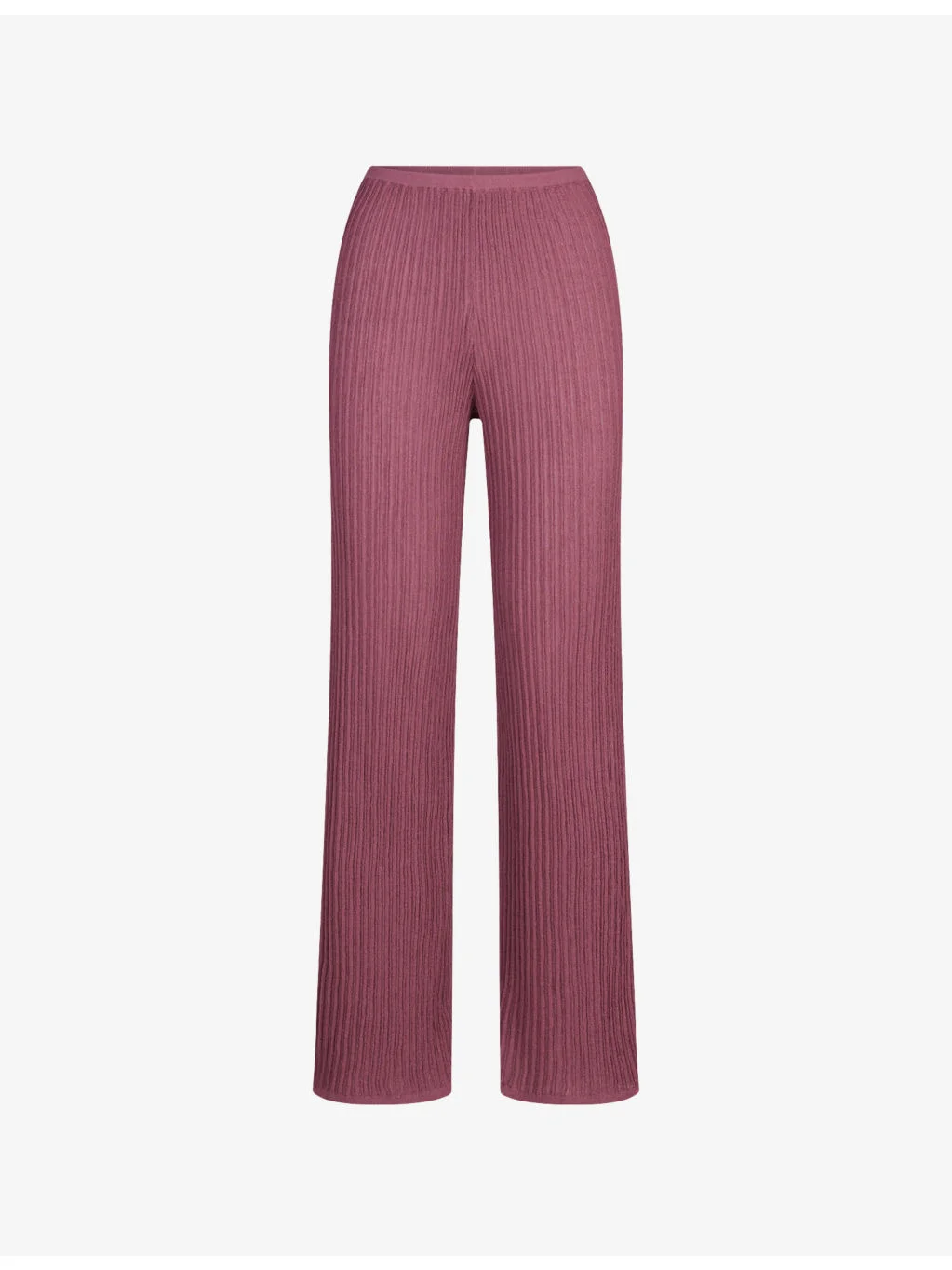 Straight-Leg Sheer Knit Trousers - 1