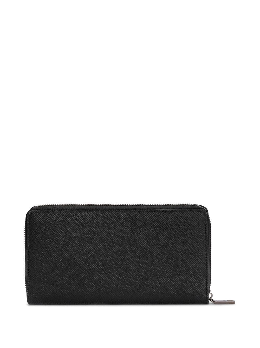 zipped grained leather wallet - 2