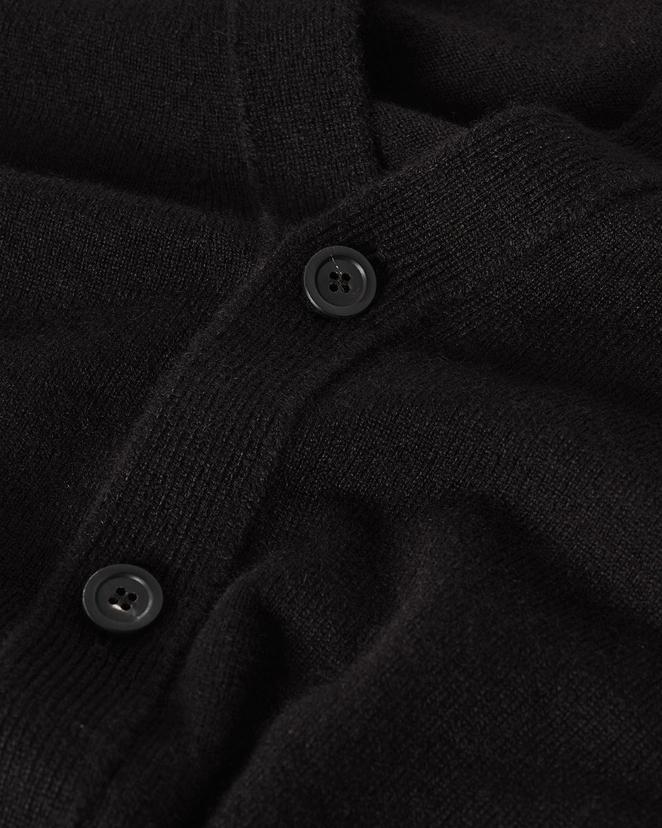 Classic Cashmere Black Cardigan - 6