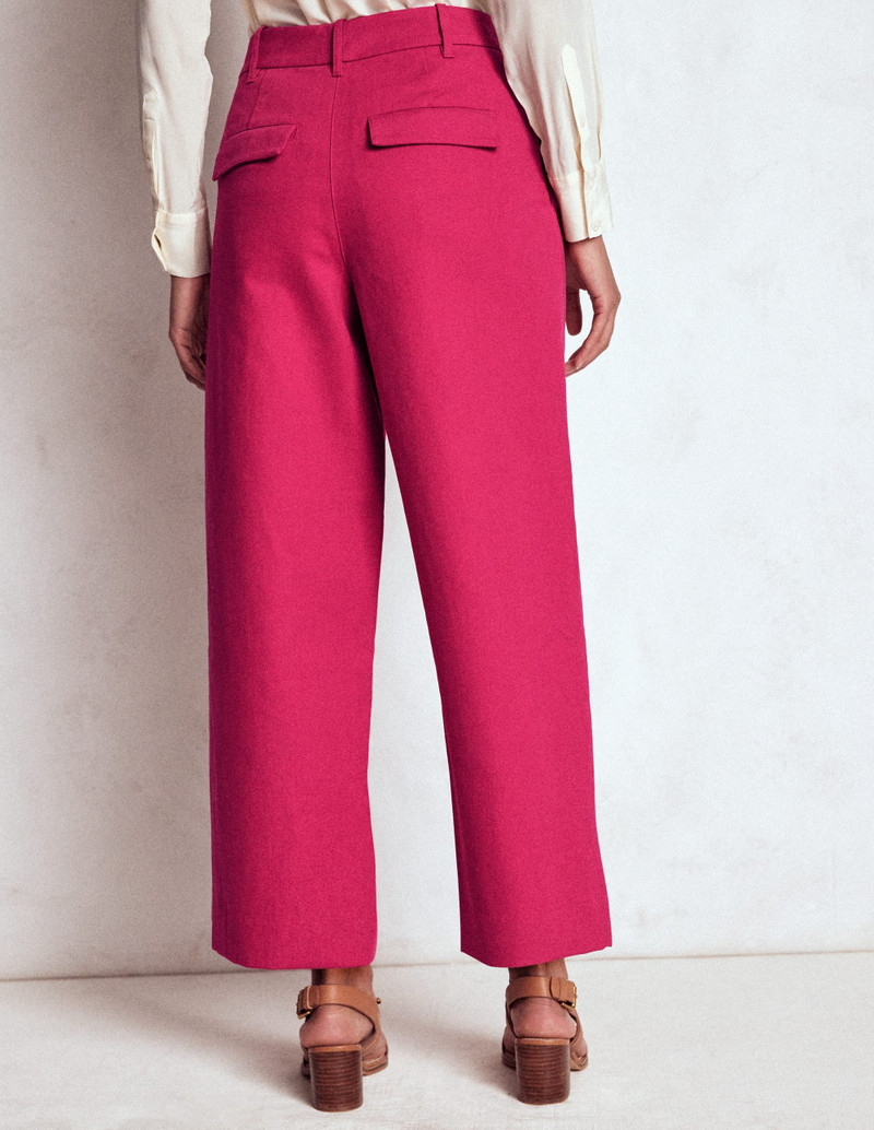Bloomsbury Cotton Pants-Bright Cherry 4