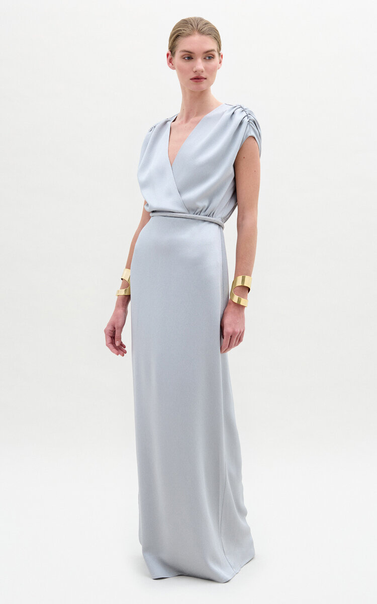 Freda Gathered Dress silver - 2