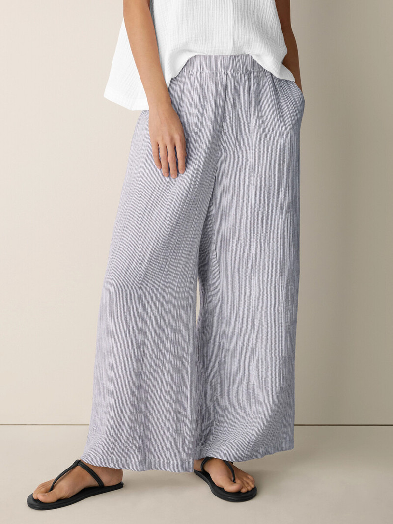 Striped Organic Cotton Gauze Wide-Leg Pant 3