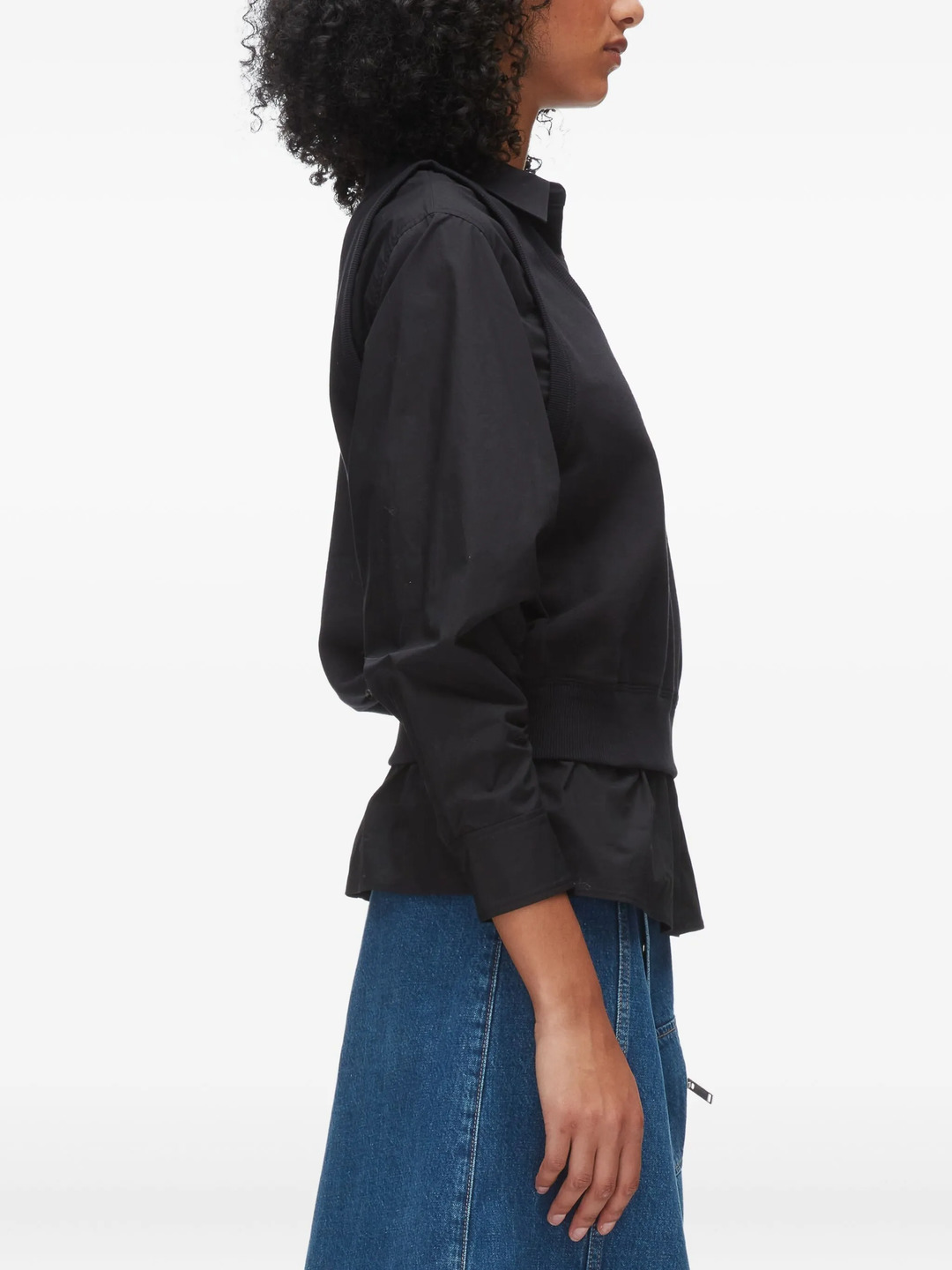 Ruched Shirt With Combo Vest - 5