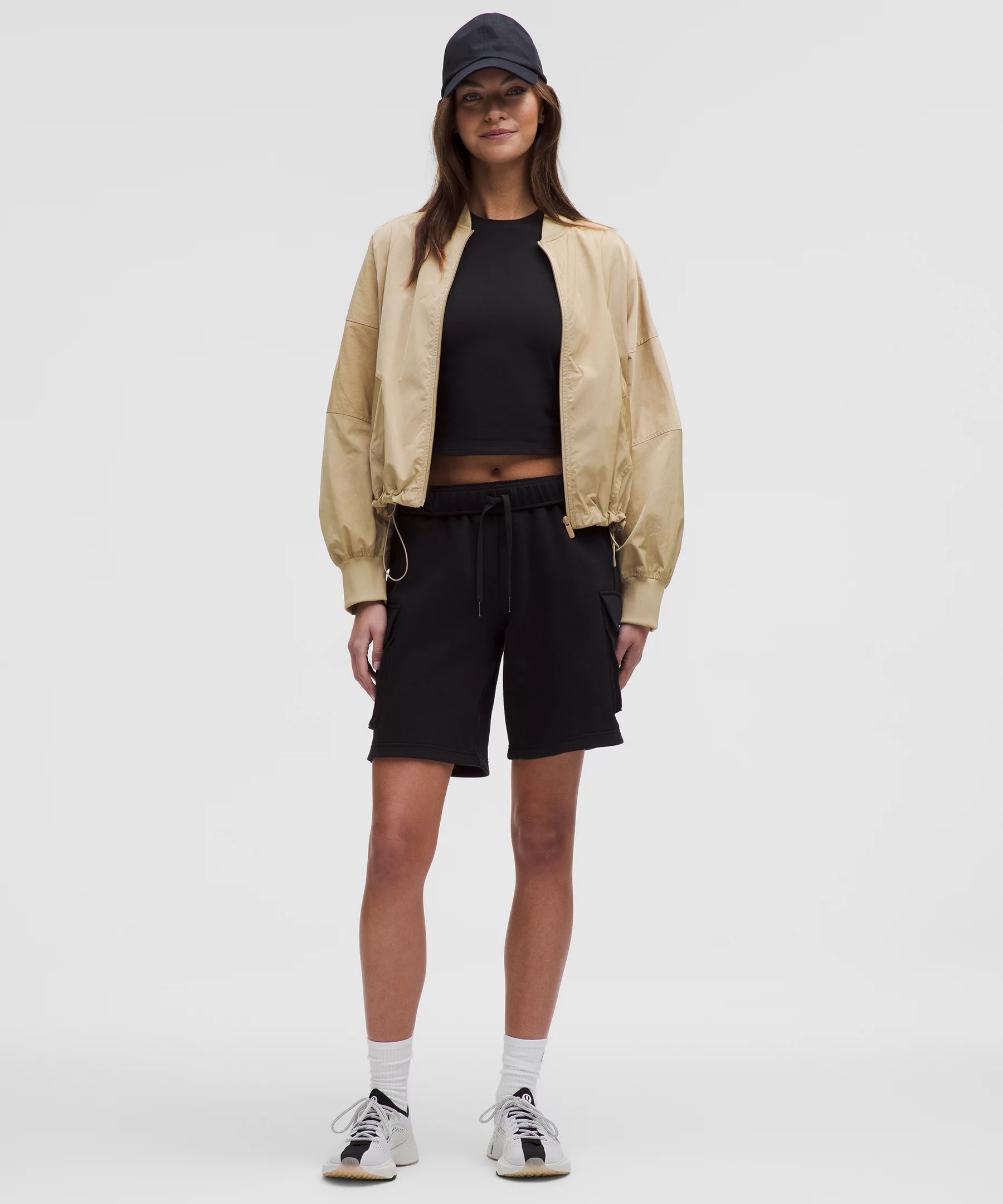 Lightweight Hem-Cinch Bomber Jacket - 2