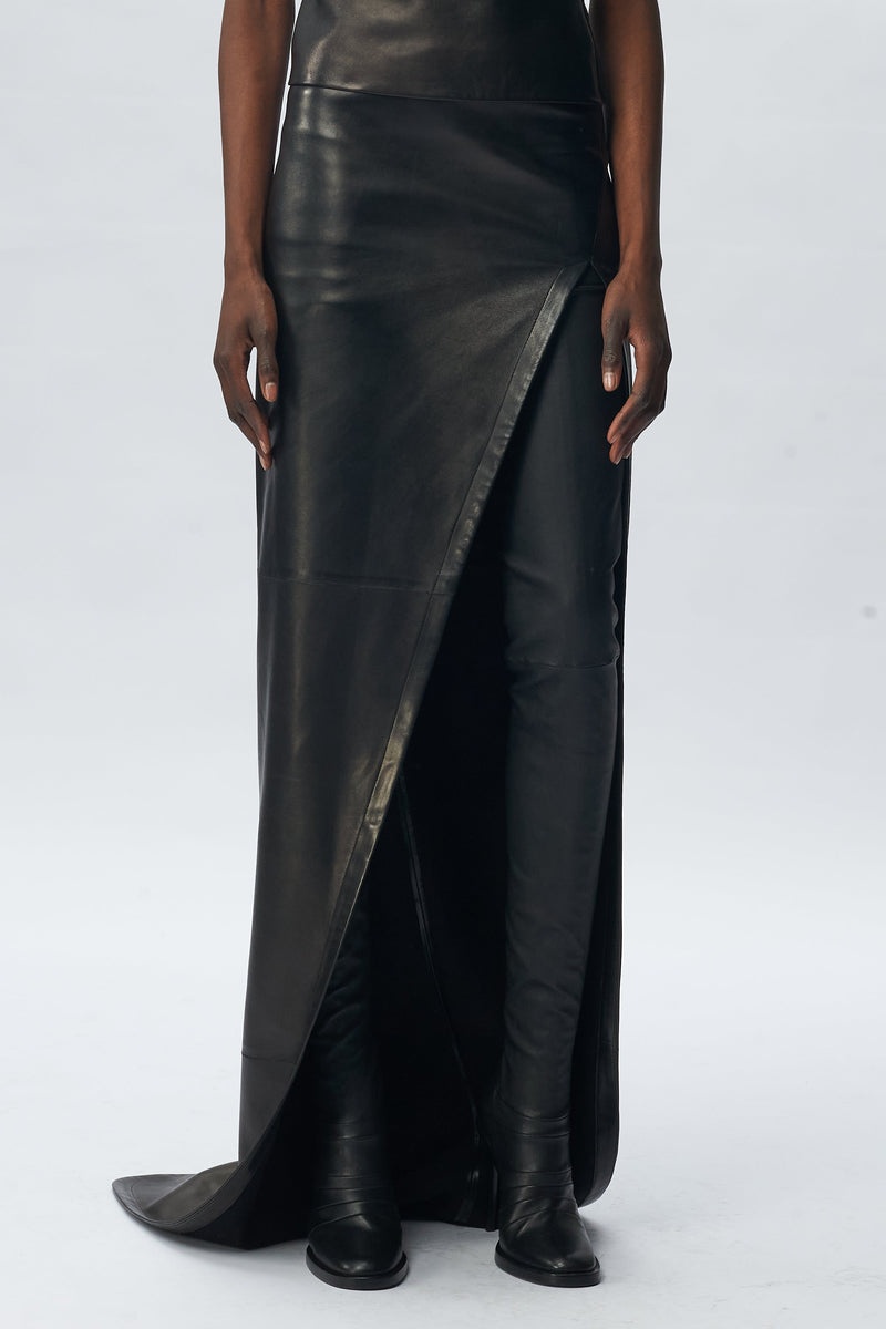 Janita X-Long Asymmetric Skirt With Deep Slit - 1