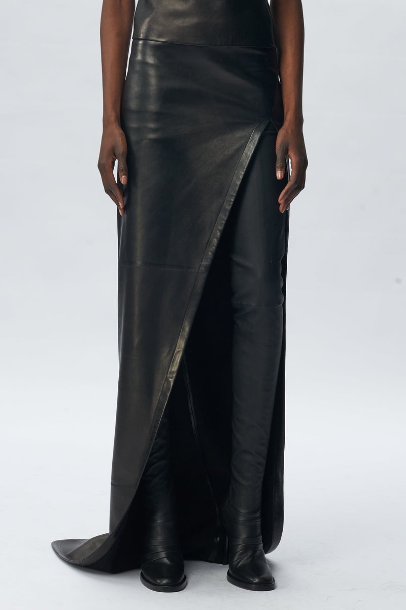 スカート ANN DEMEULEMEESTER 'Janita' skirt Black Ann Demeulemeester Janita X-Long Asymmetric Skirt With Deep