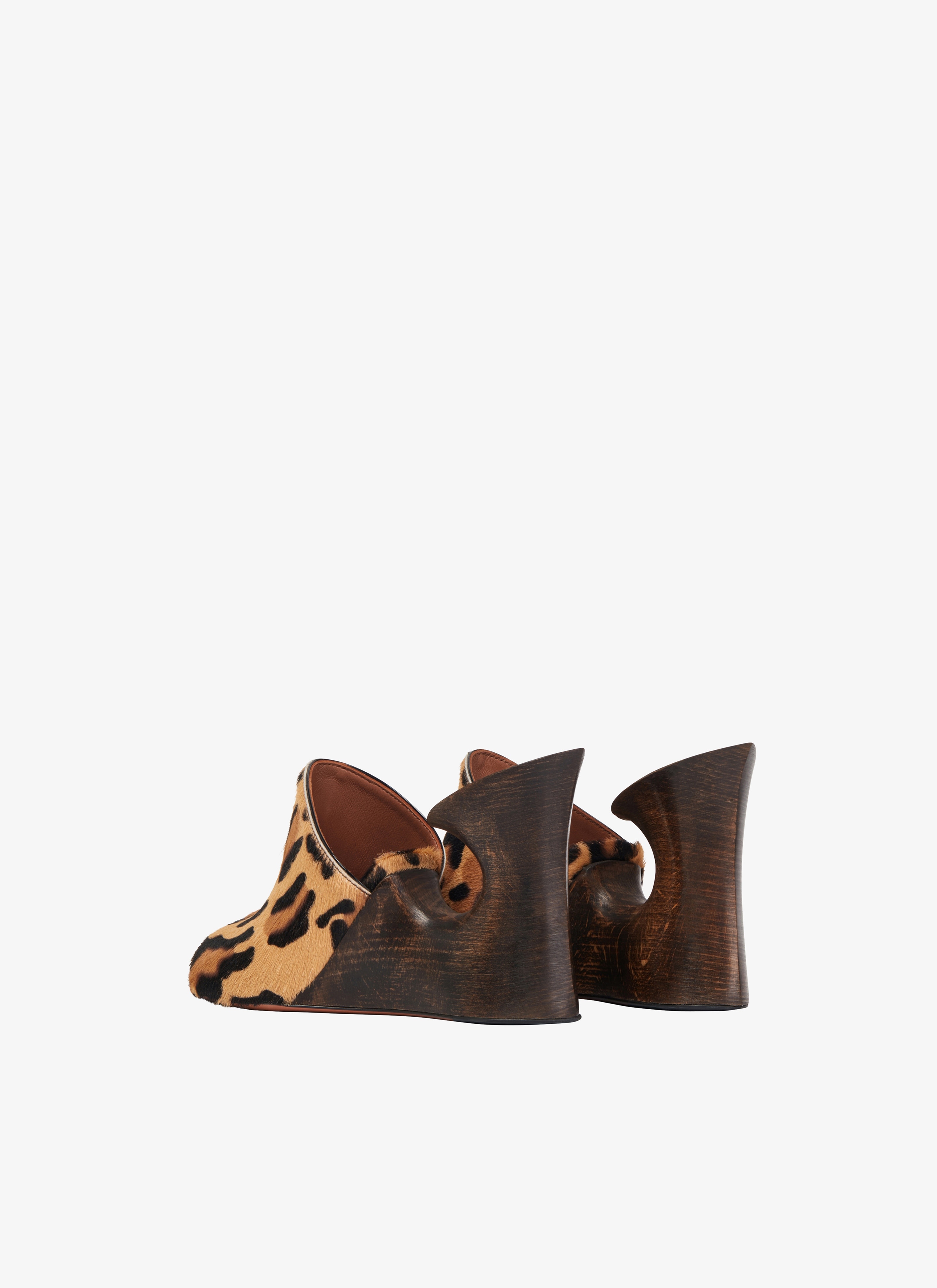 LA SCULPTURE MULES IN CALFSKIN & WOOD - 2