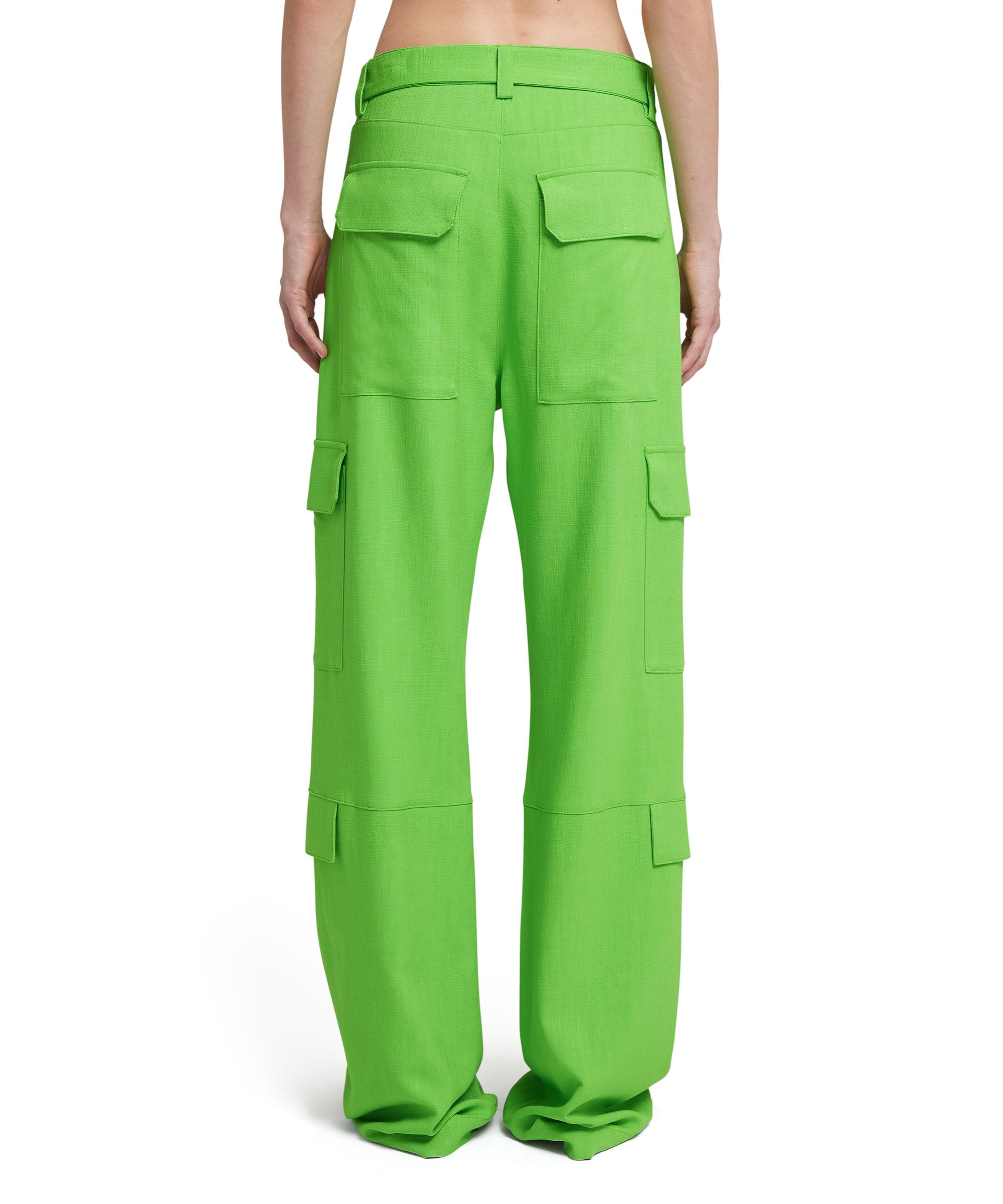 Flamed viscose canvas cargo pants - 3